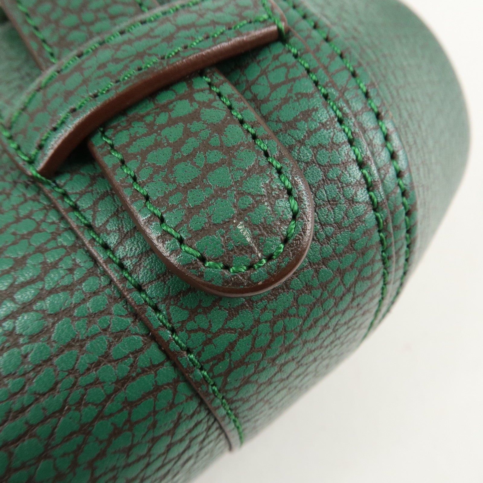 LOEWE Senda Leather Shoulder Bag Hand Bag Green