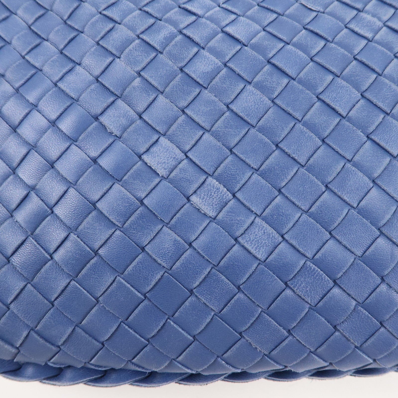 BOTTEGA VENETA Intrecciato Hobo Leather Shoulder Bag Blue 115653