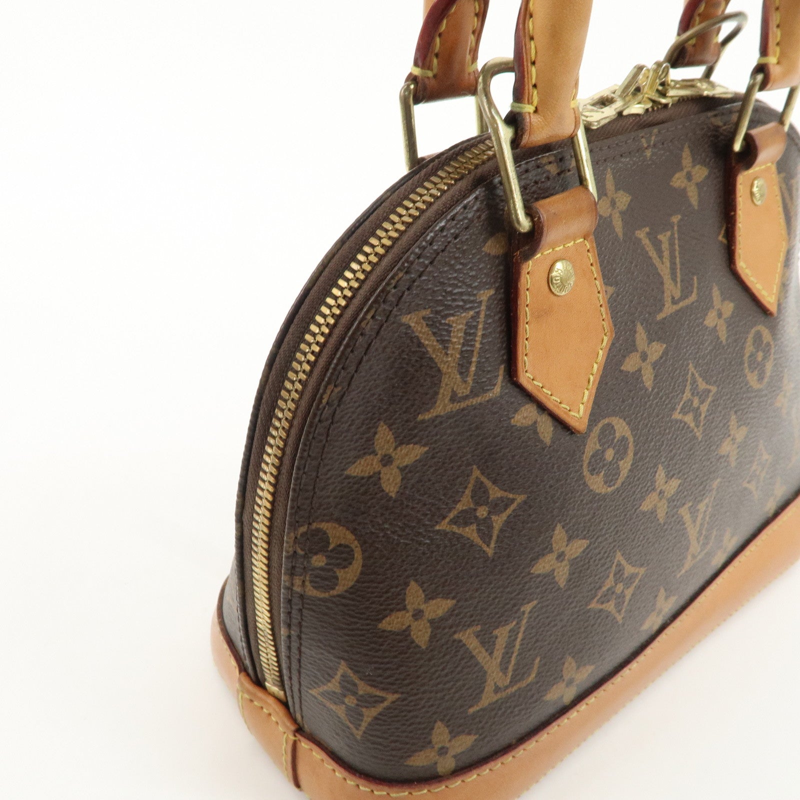 Louis Vuitton Monogram Alma BB 2Way Hand Bag Brown M53152 Used