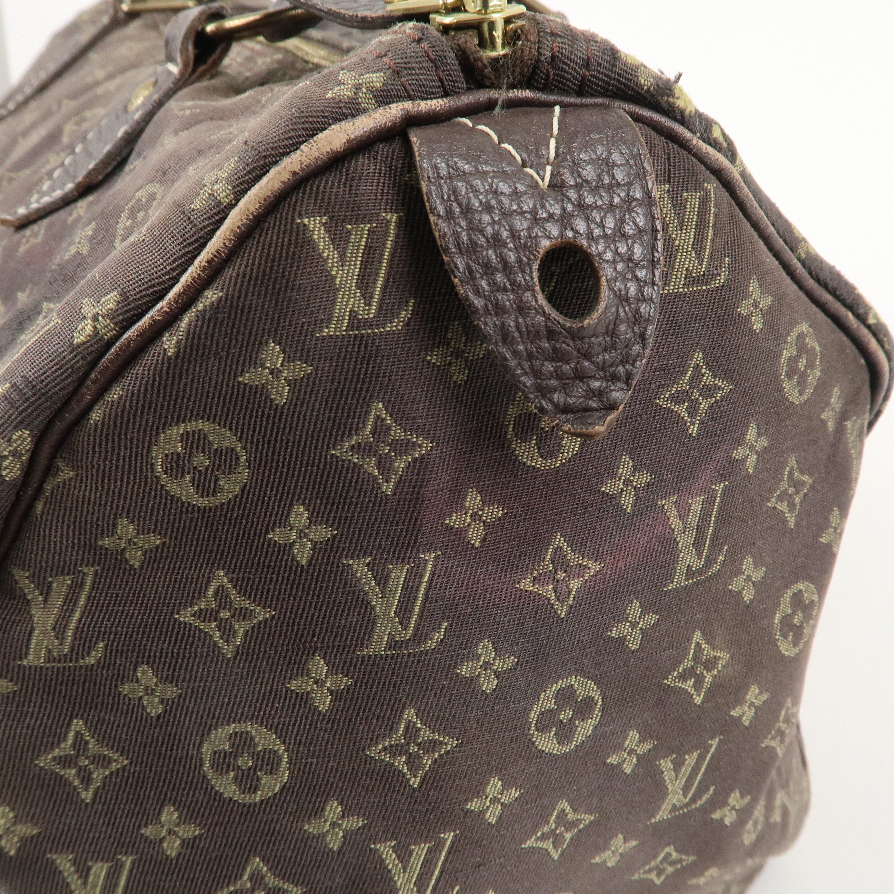 Louis Vuitton Monogram Mini Lin Speedy 30 Boston Bag Ebene M95224