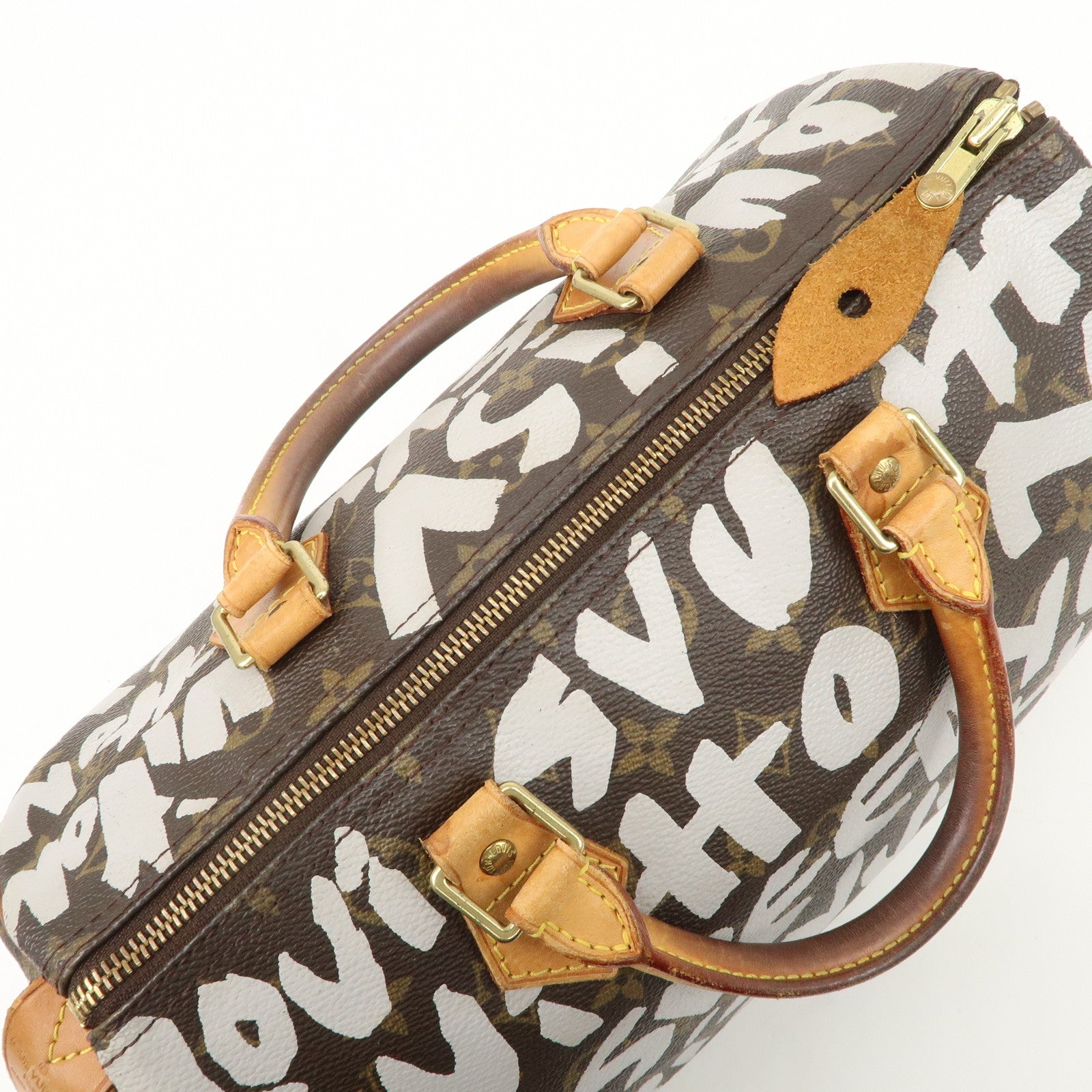 Louis Vuitton Monogram Graffiti Speedy 30 Boston Hand Bag M92195 Used