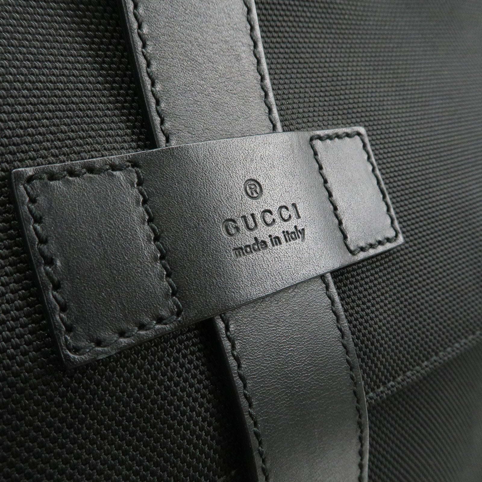 GUCCI Sherry Canvas Leather Ruck Sack Back Pack Black 337075