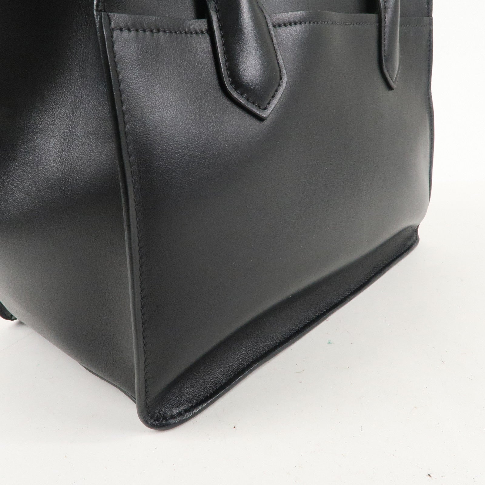 PRADA Leather 2Way Bag Hand Bag Shoulder Bag Black