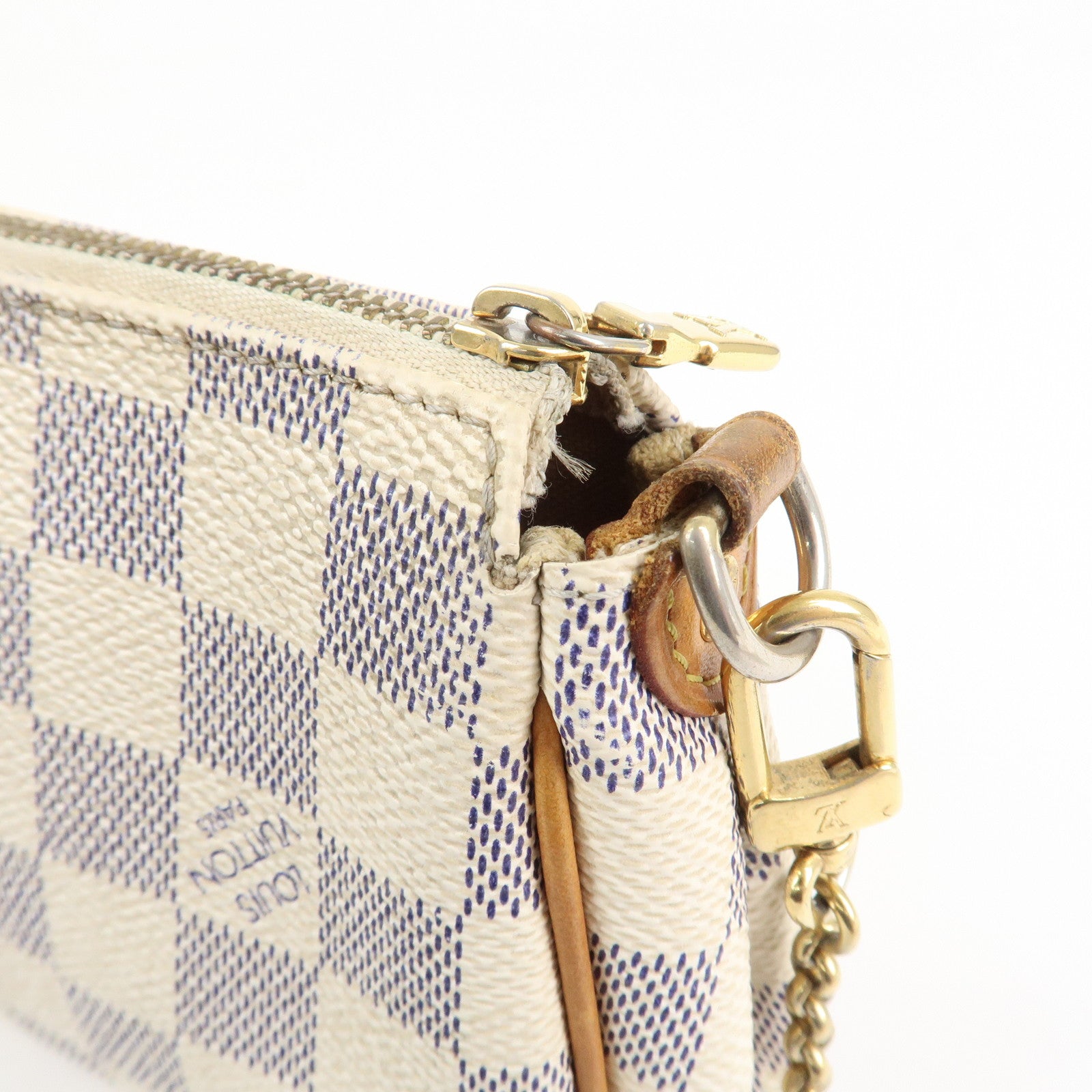 Louis Vuitton Damier Azur Eva 2 Way Pouch Shoulder Bag N55214 Used