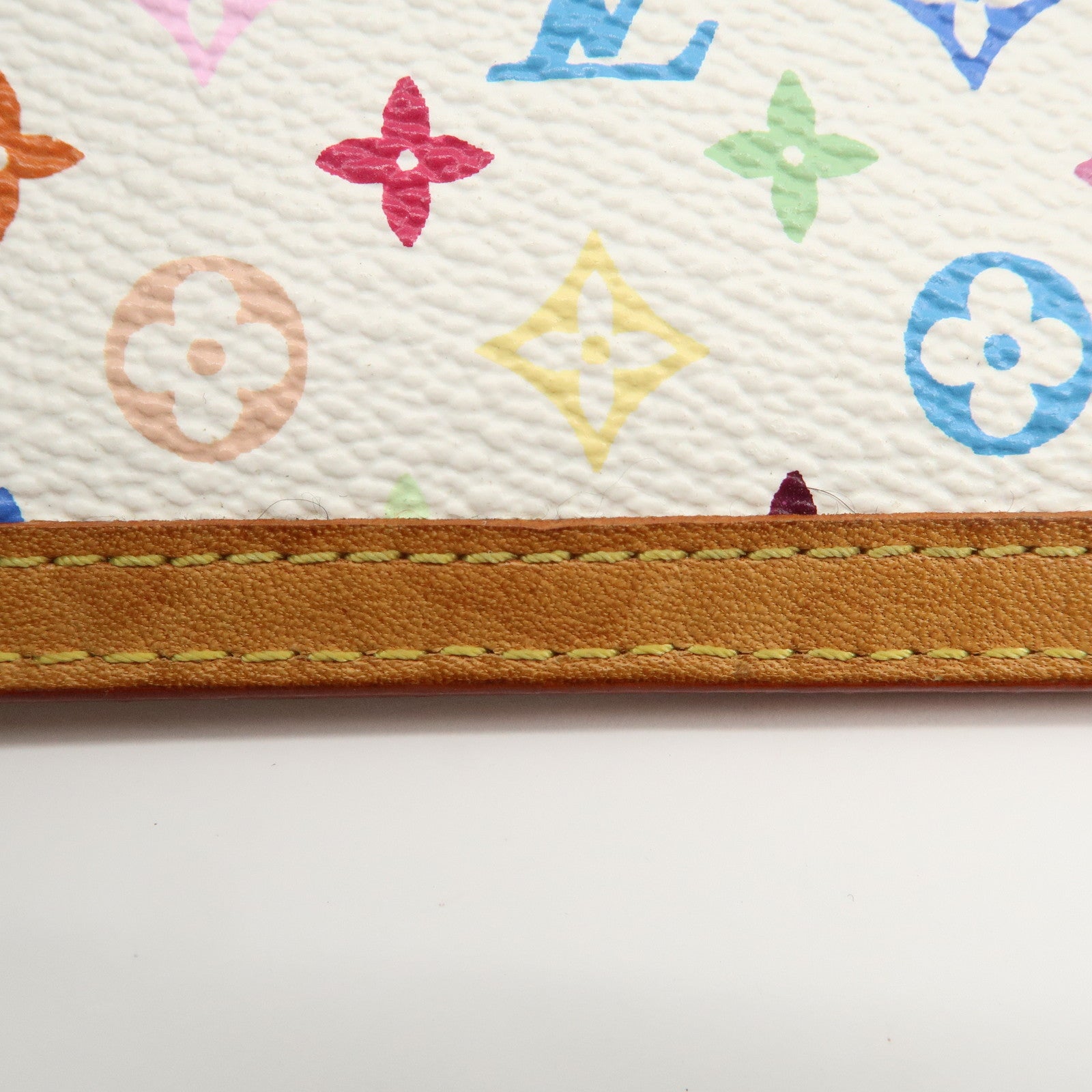 Louis Vuitton Monogram Multicolor Pochette Cles Blanc M92655