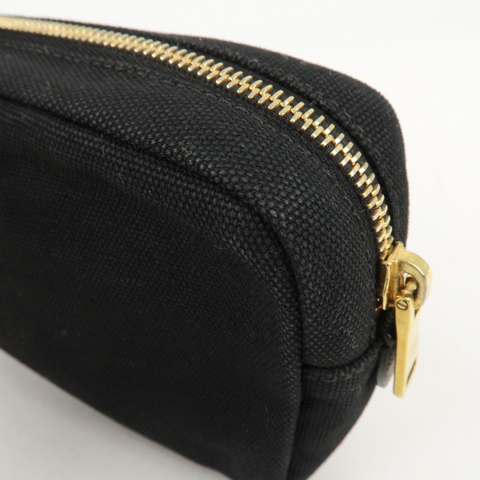 PRADA Canvas Pouch Cosmetic Pouch Black Used