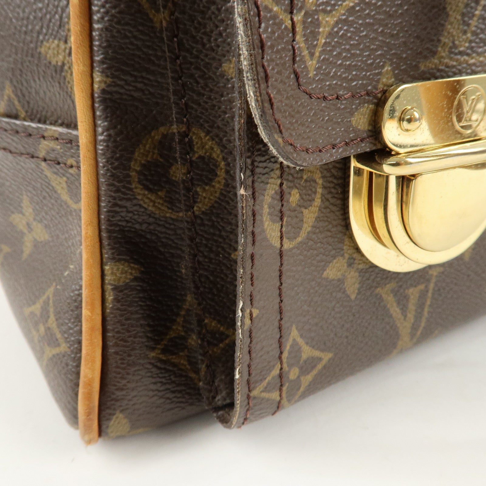 Louis Vuitton Monogram Manhattan PM Hand Bag Brown M40026 Used