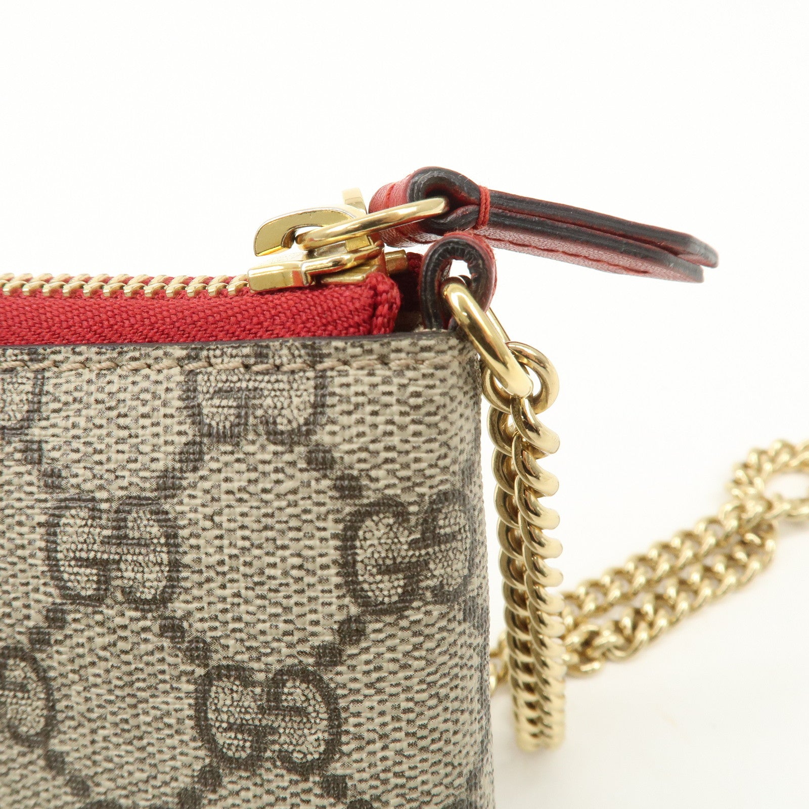 GUCCI Holiday Collection GG Supreme Kingsnake Chain Pouch Used