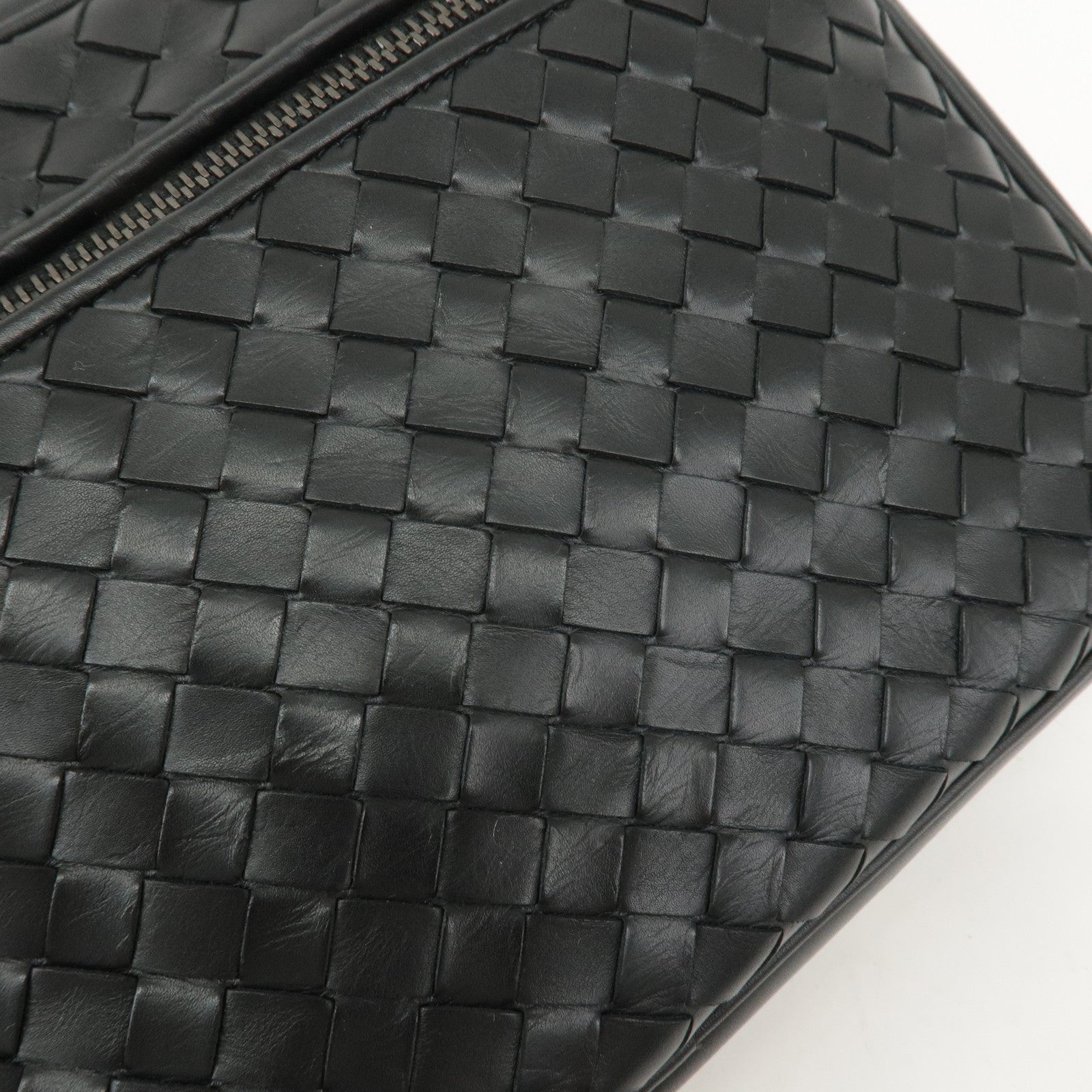 BOTTEGA VENETA Intrecciato Leather Clutch Bag Black