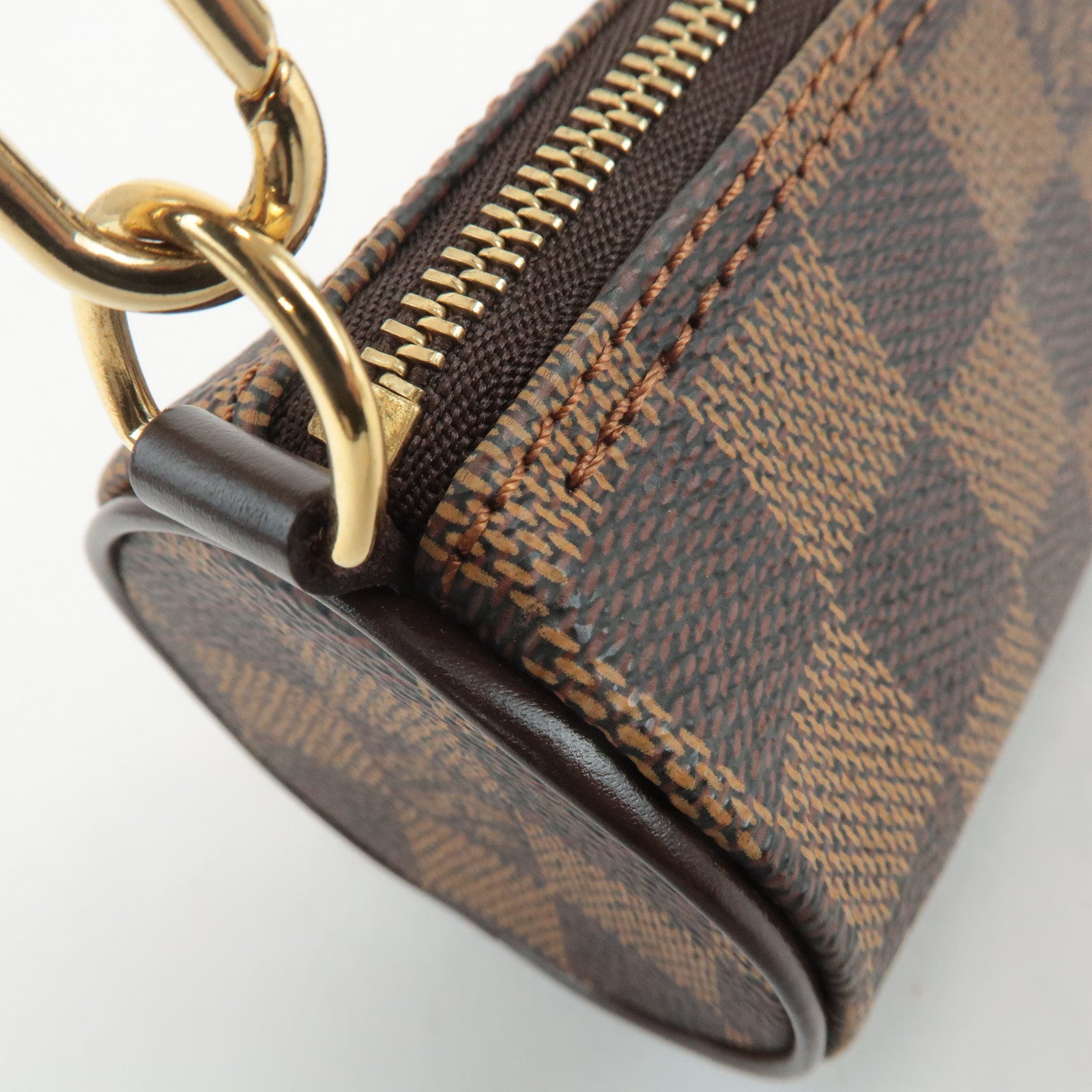 Louis Vuitton Damier Ebene Mini Pouch for Papillon Bag Brown Used