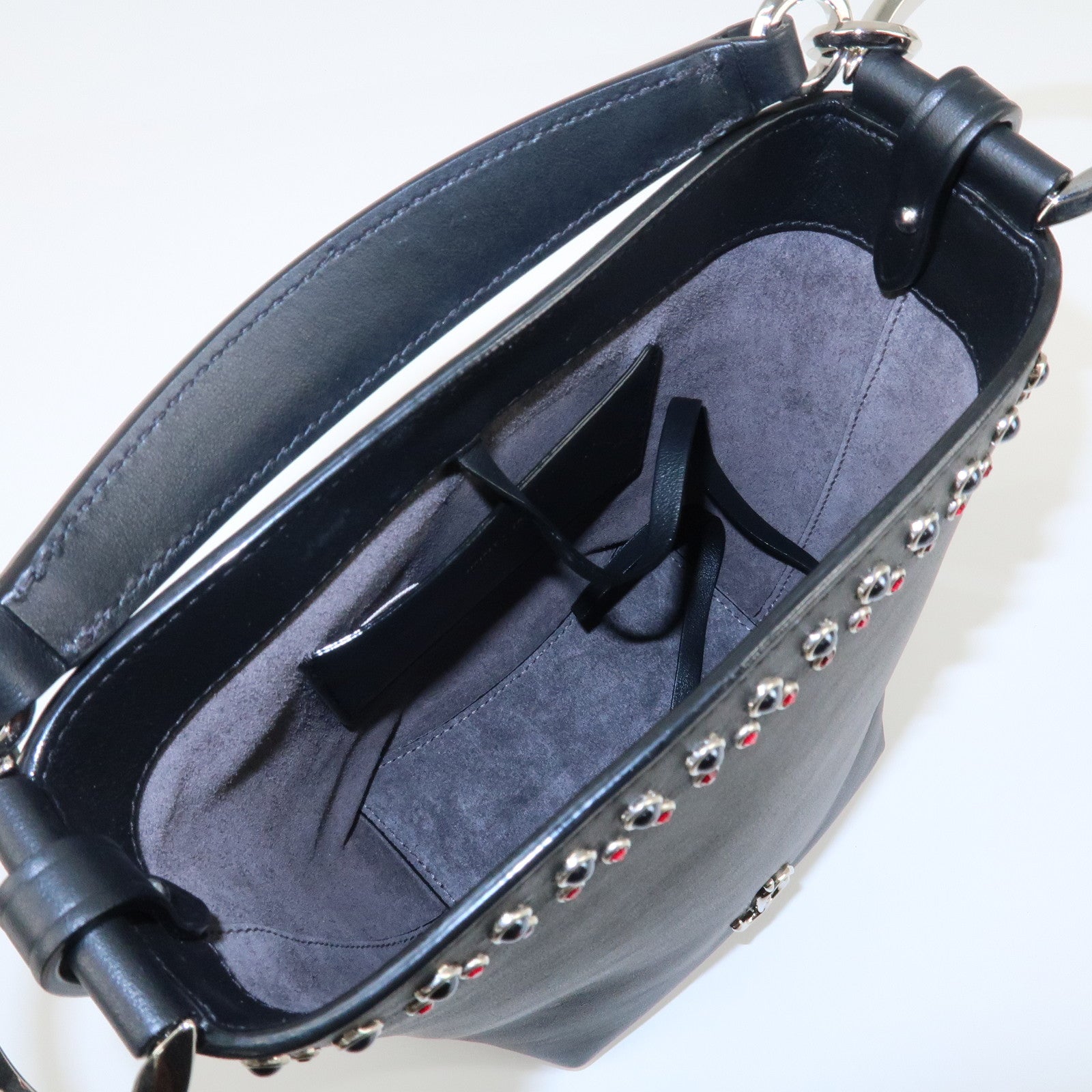 JIMMY CHOO Leather Hand Bag Black Used