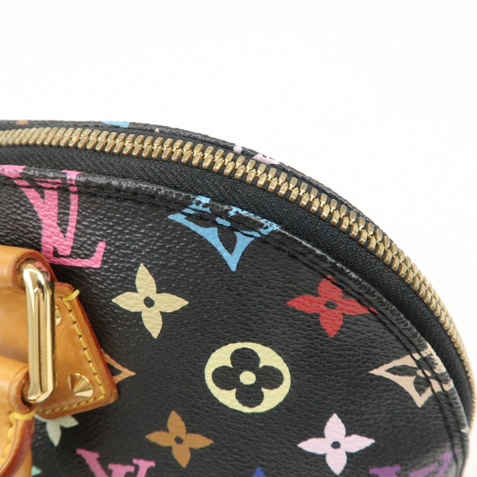 LOUIS VUITTON Monogram Multicolor Alma Hand Bag Noir M92646 Used