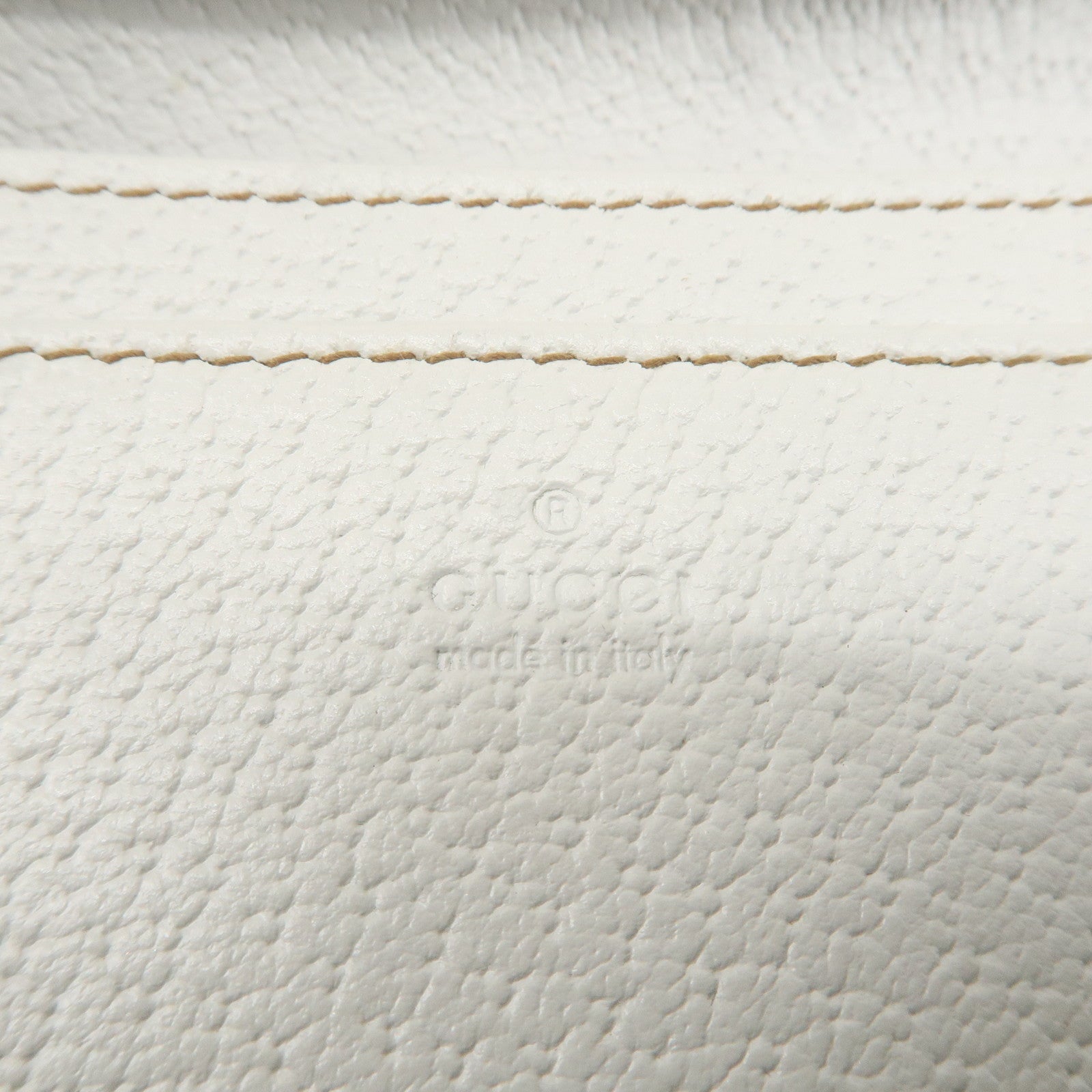 GUCCI Leather GG Canvas Card Case White 131858