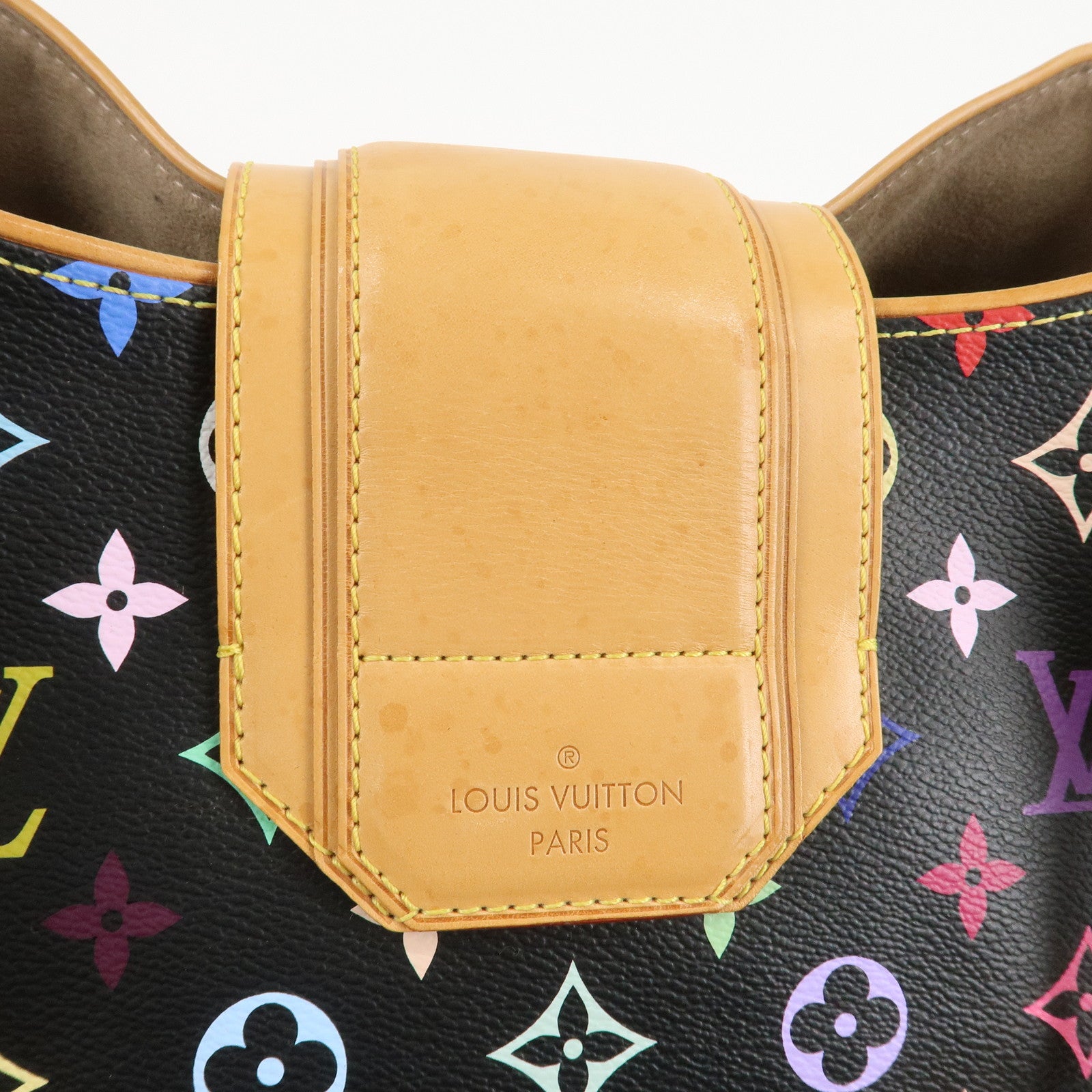 Louis Vuitton Monogram Multicolor Greet Hand Bag Noir M93555 Used