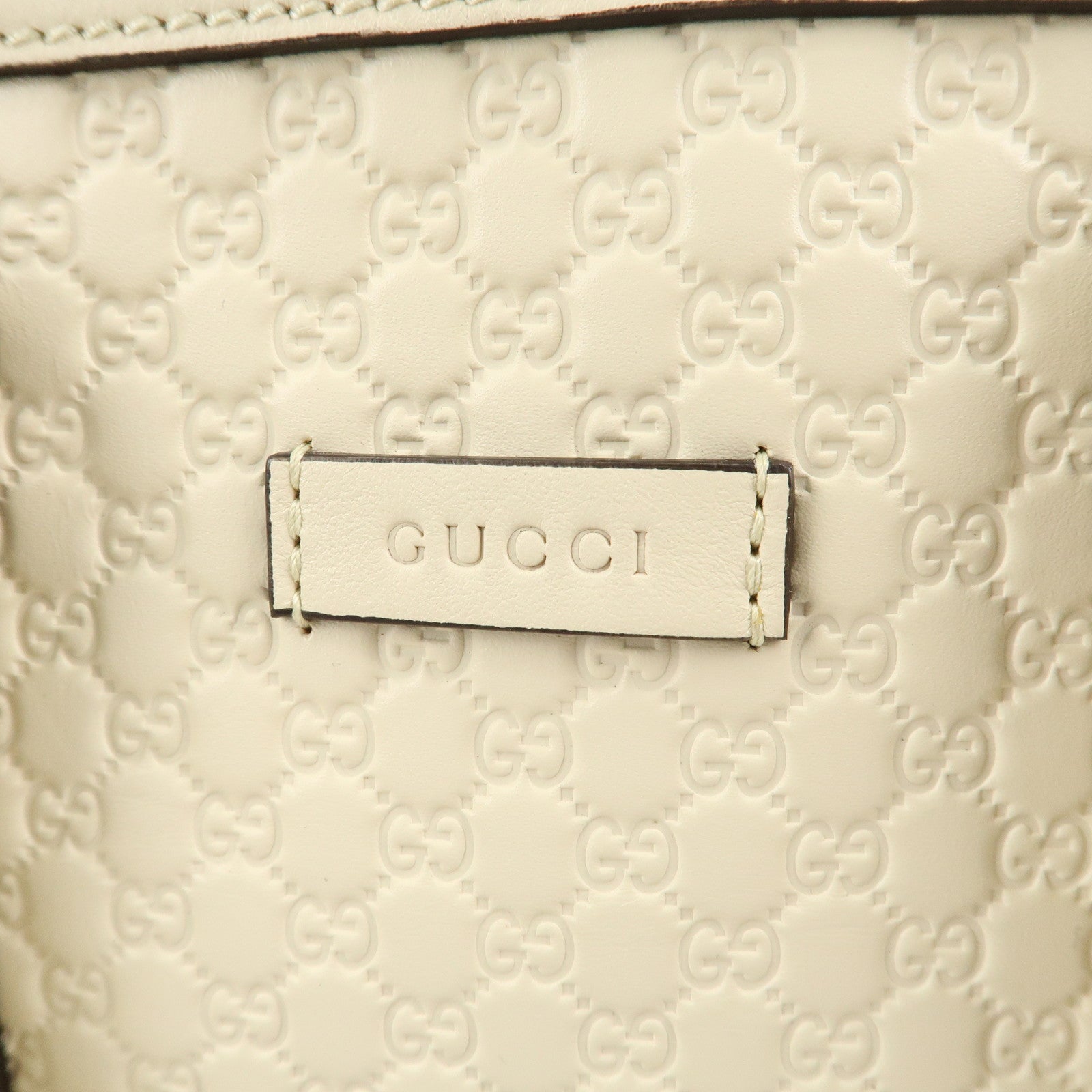 GUCCI Micro Guccissima Leather 2WAY Bag Hand Bag Ivory 449654