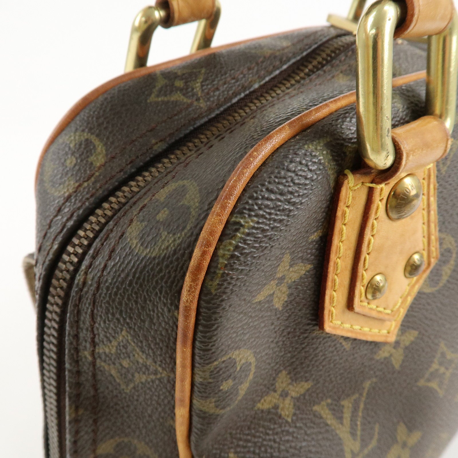 Louis Vuitton Monogram Manhattan PM Hand Bag Gold HDW M40026 Used