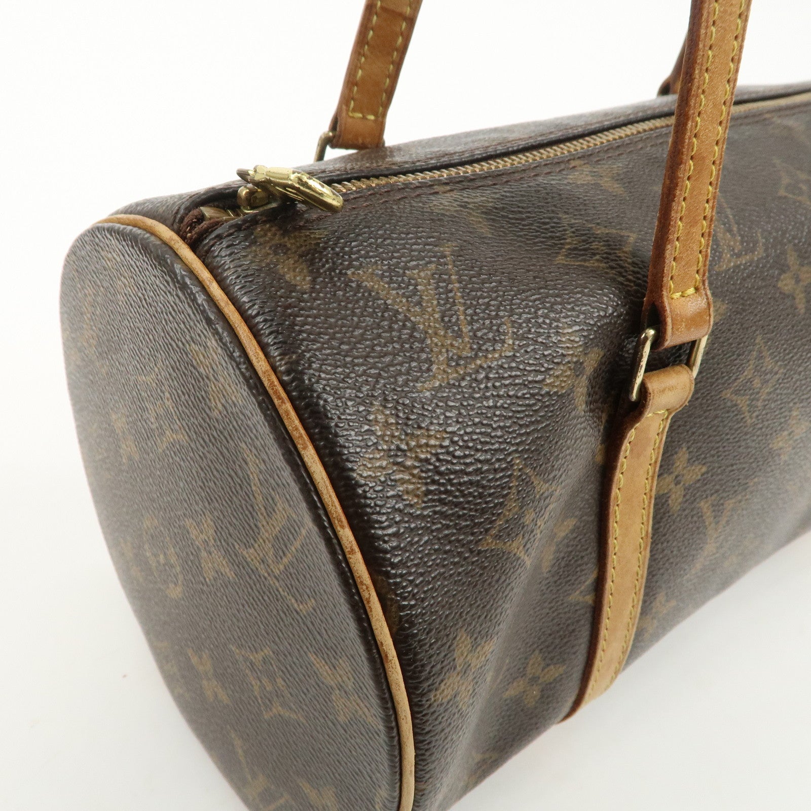 Louis Vuitton Monogram Papillon 30 Hand Bag M51385 Brown Used