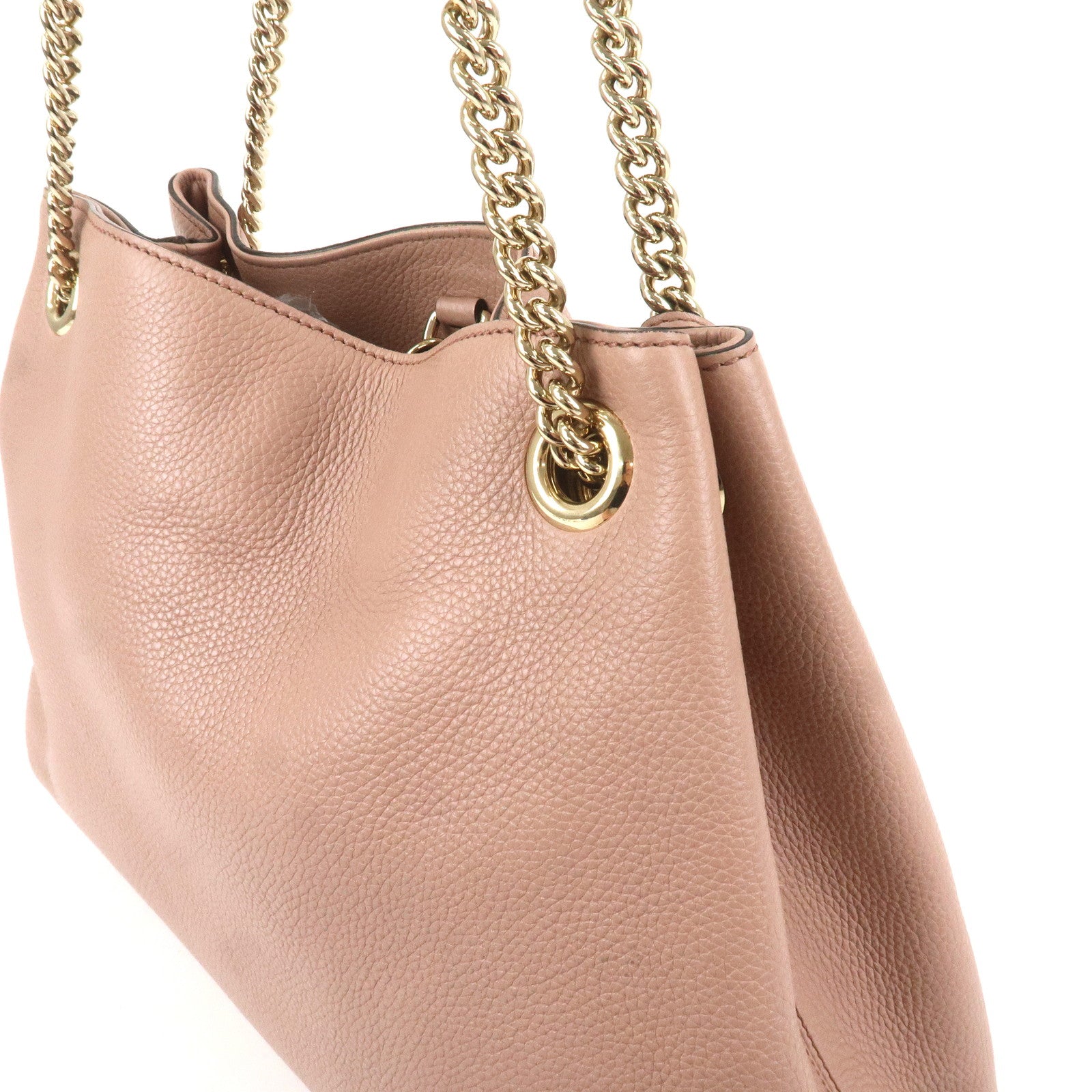 GUCCI SOHO Leather Chain Shoulder Bag Pink 308982