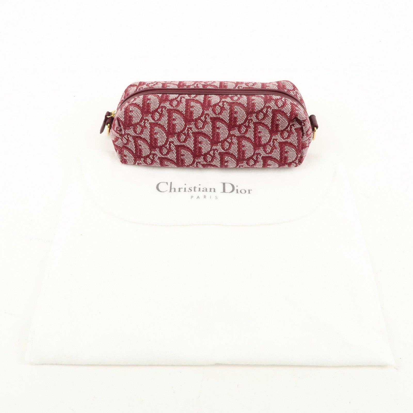 Christian Dior Trotter Canvas Leather Pouch Red