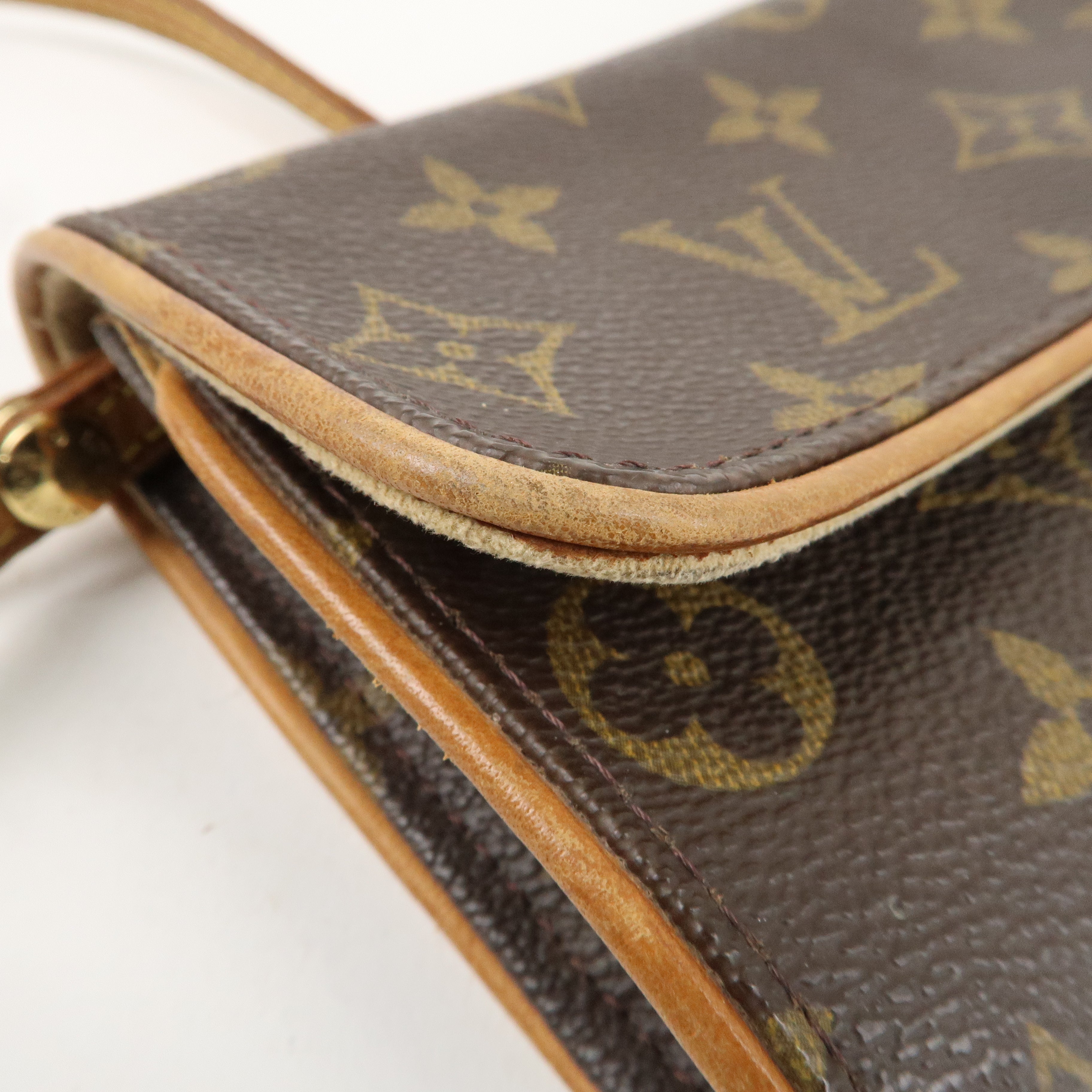 Louis Vuitton Monogram Pochette Twin PM 2Way Bag Brown M51854