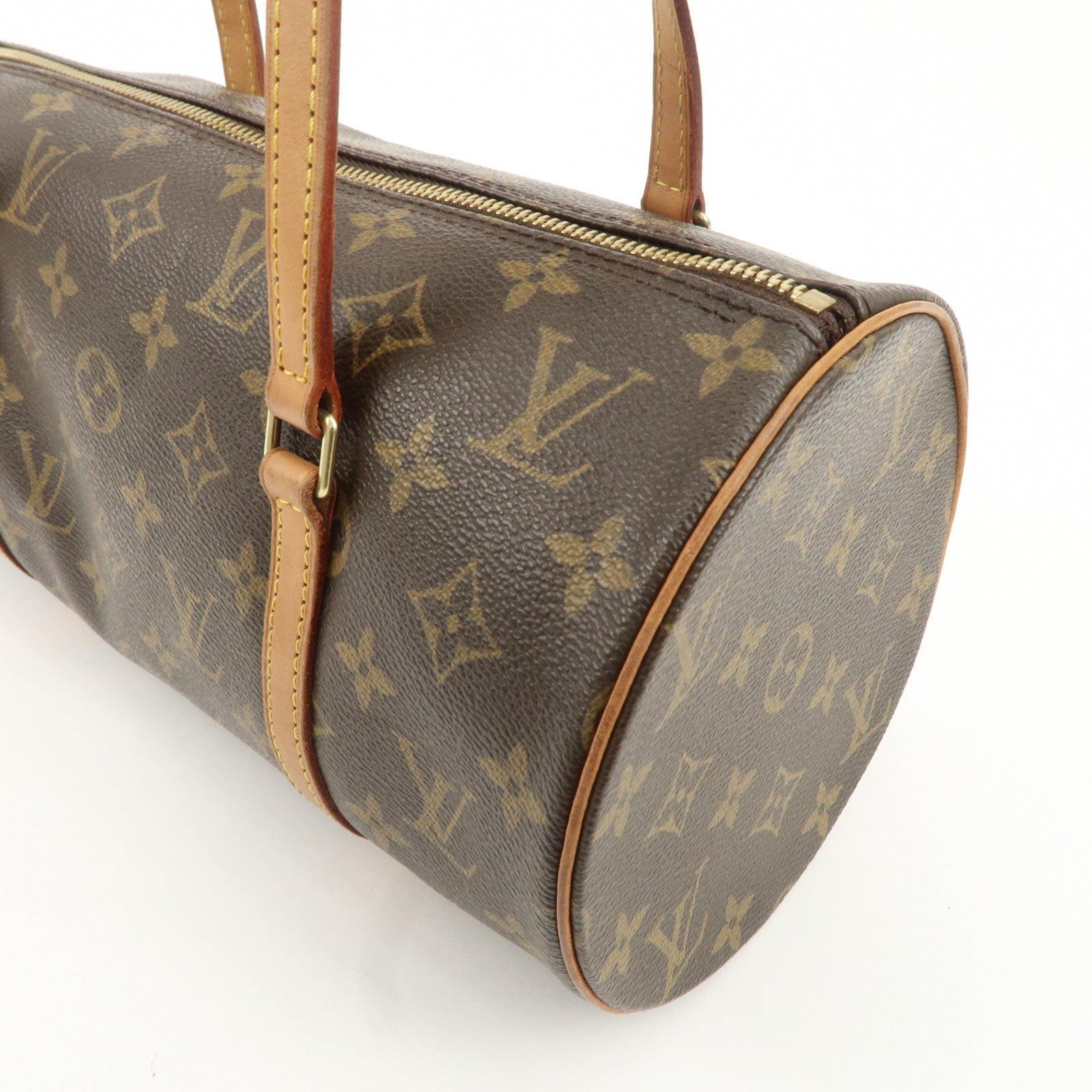 Louis Vuitton Monogram Papillon 30 Hand Bag New Style Brown M51385 Used