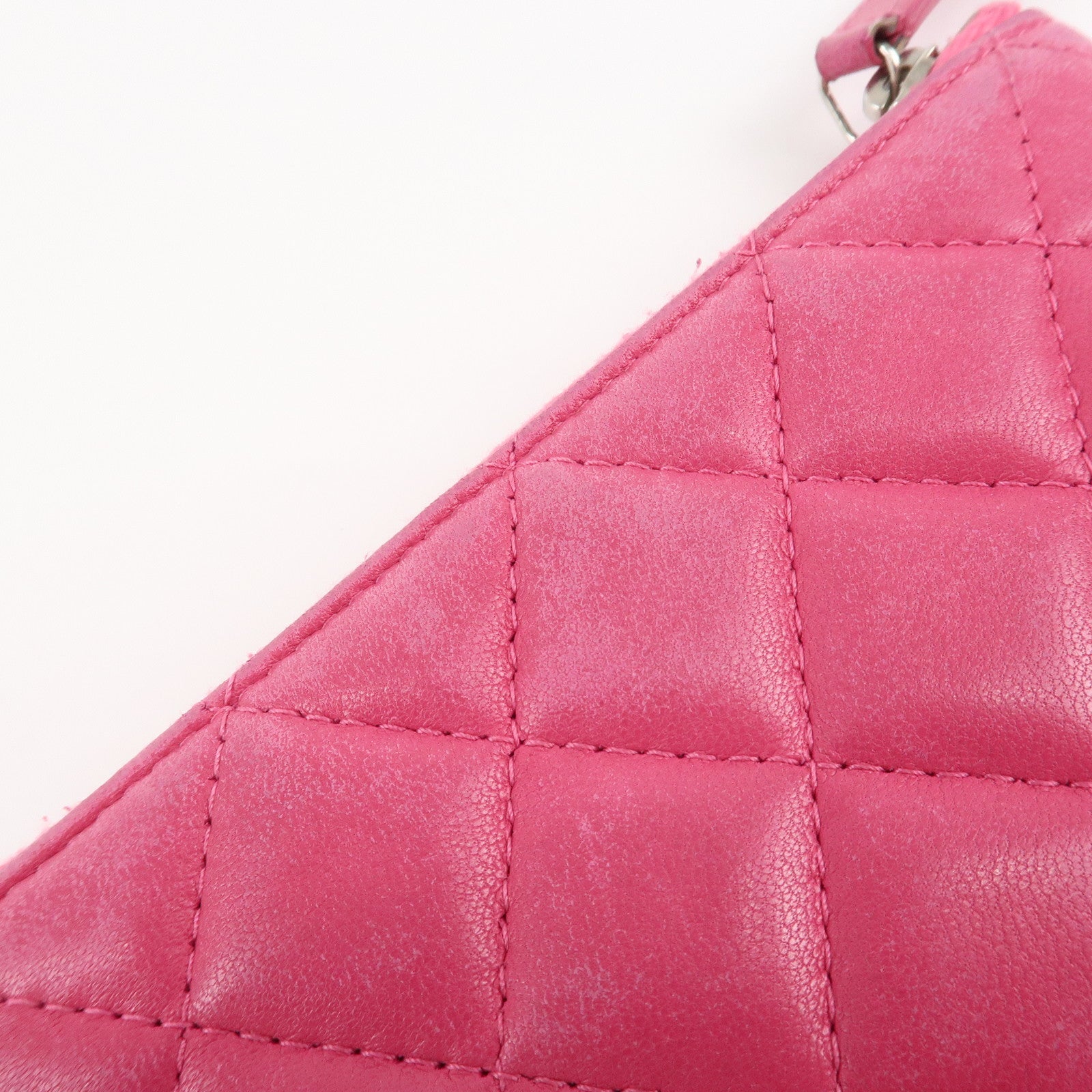 CHANEL Matelasse Lamb Skin Coco Mark Pouch Pink AP4020