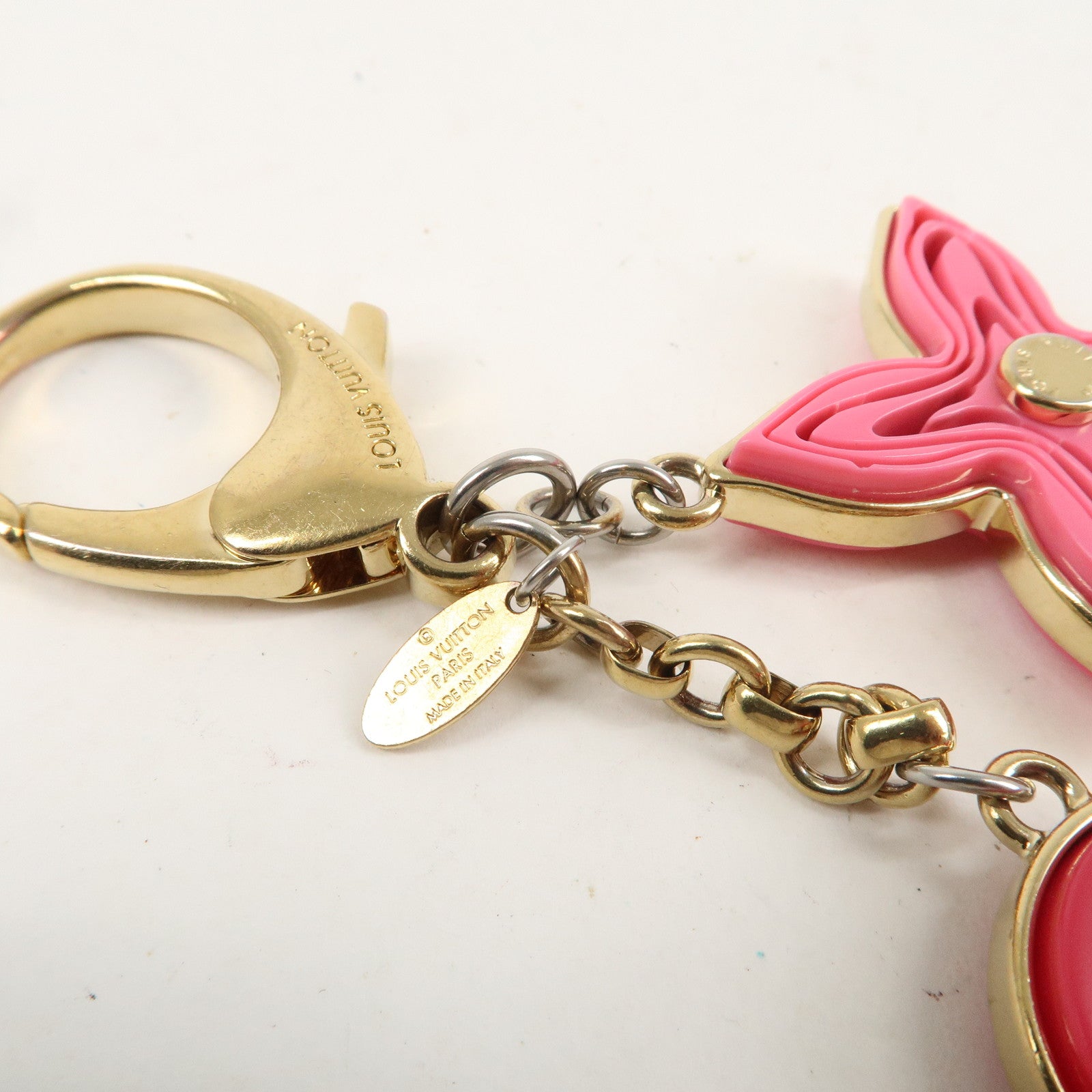 LOUIS VUITTON Bijoux Sac Naif Bag Charm Flower Pink M66913