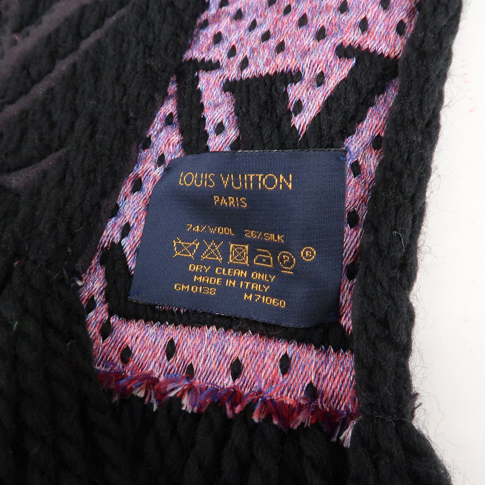 Louis Vuitton Escharpe Logo Mania Stories Scarf Black M71060 Used