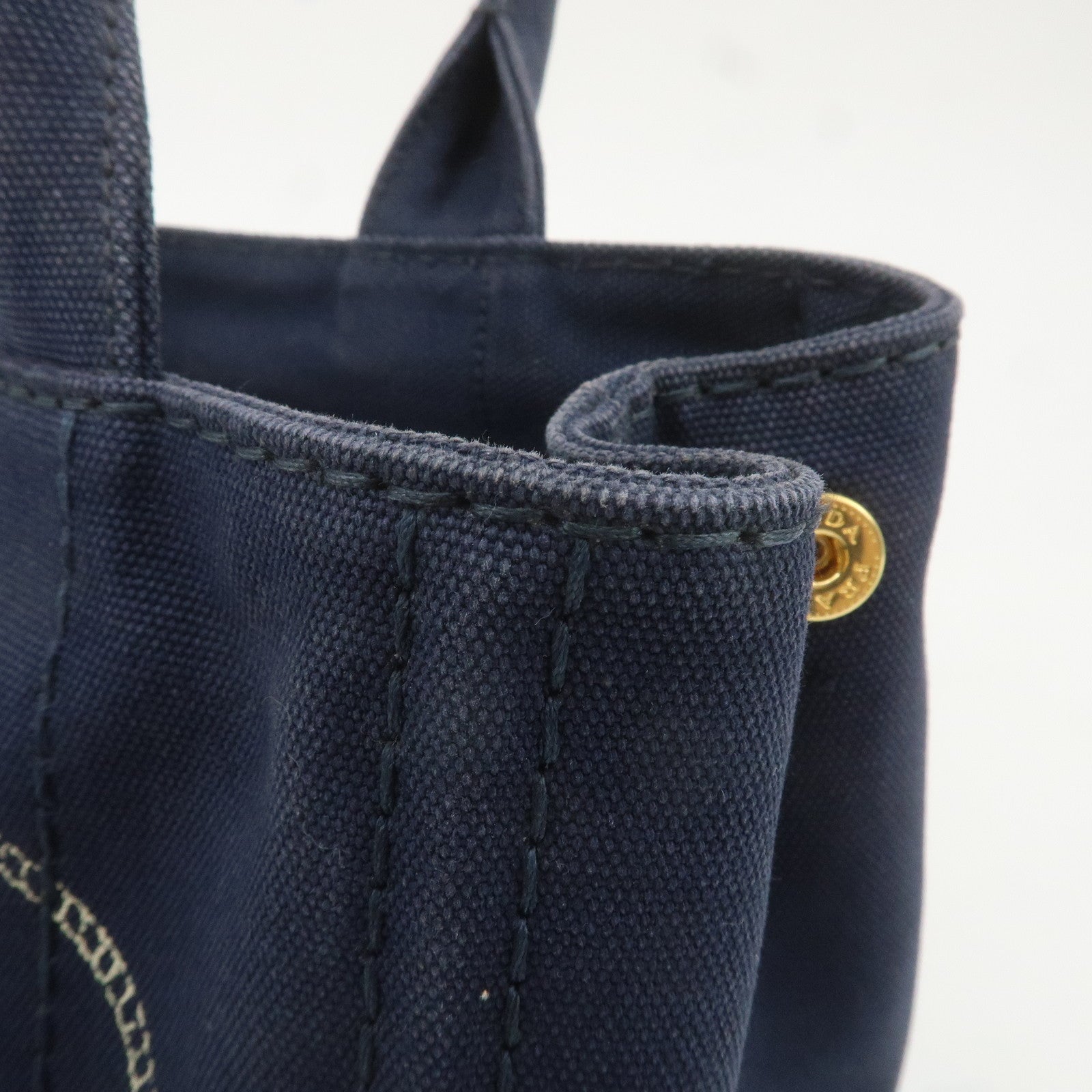 PRADA Canapa Mini Canvas 2Way Bag Tote Bag Navy 1BG439