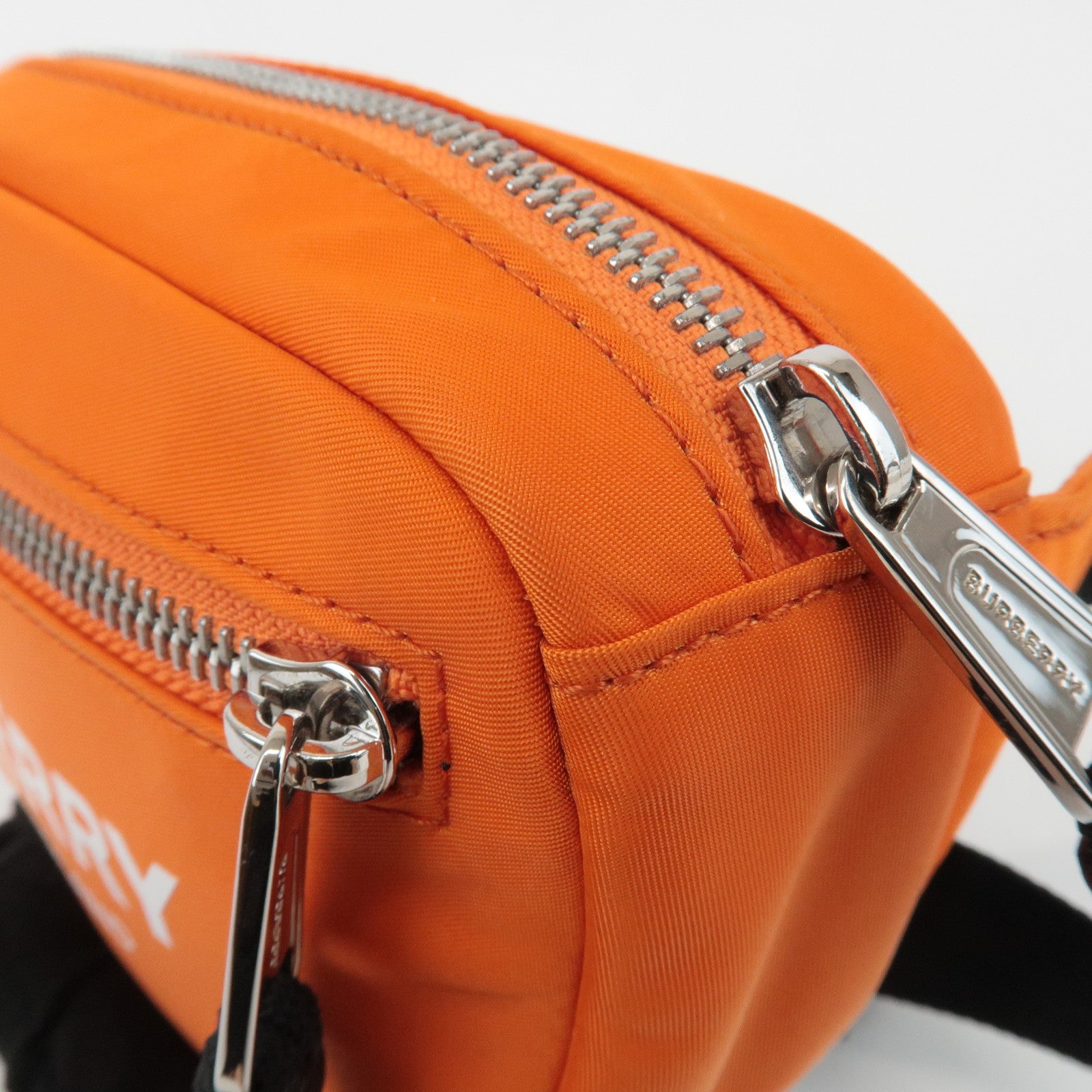 BURBERRY London Nylon Leather Waist Bag Crossbody Bag Orange