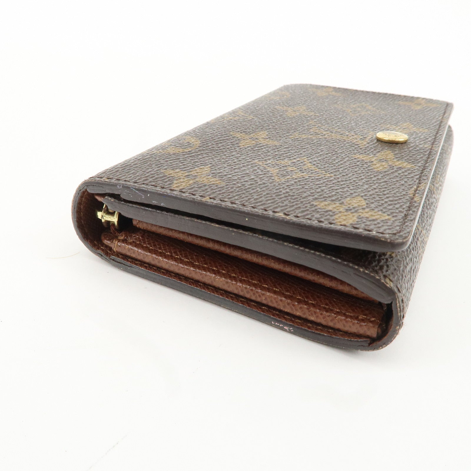 Louis Vuitton Monogram Porte Monnaie Billets Tresor Wallet M61730 Used