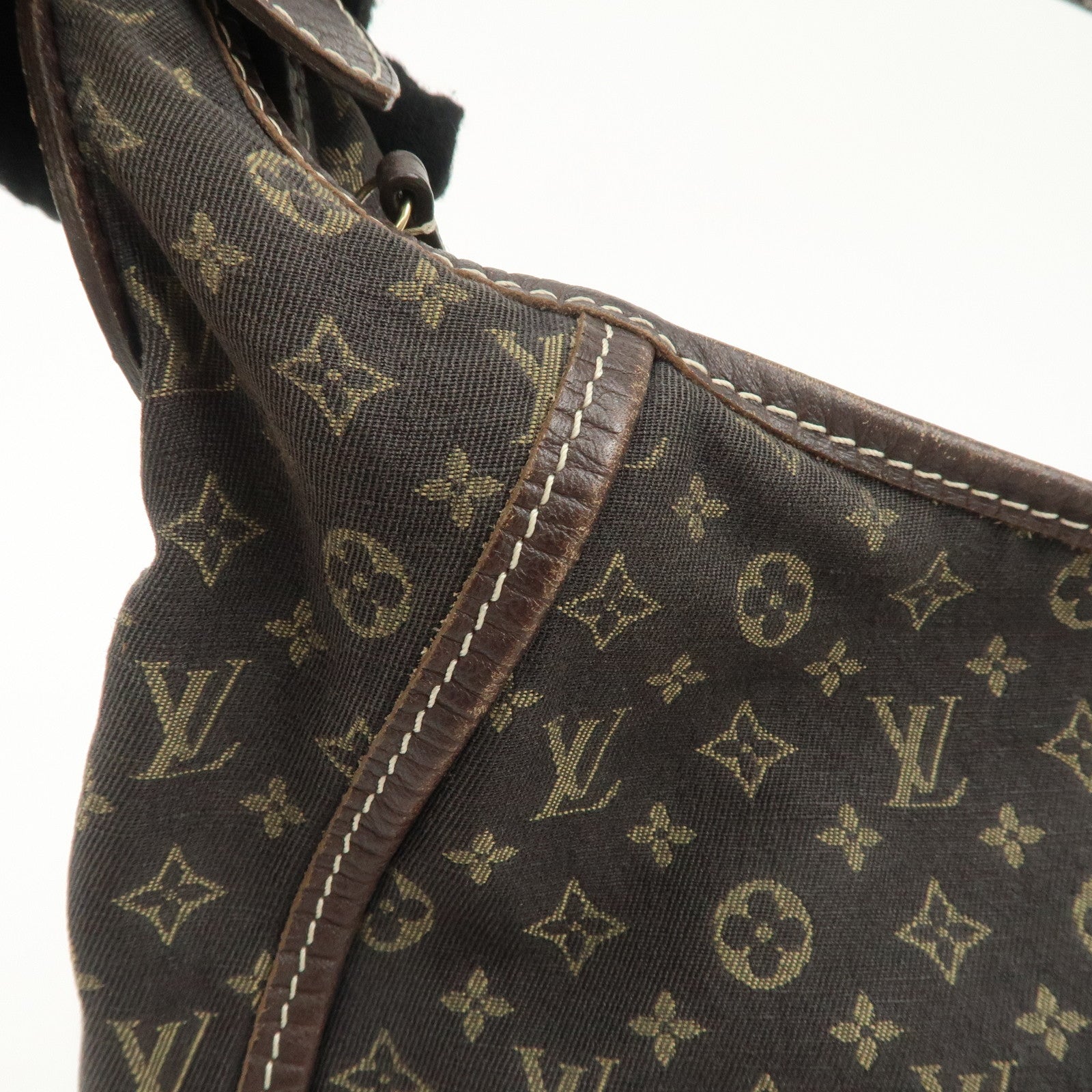 Louis Vuitton Monogram Mini Lin Manon MM Shoulder Bag Ebene M95619 Used