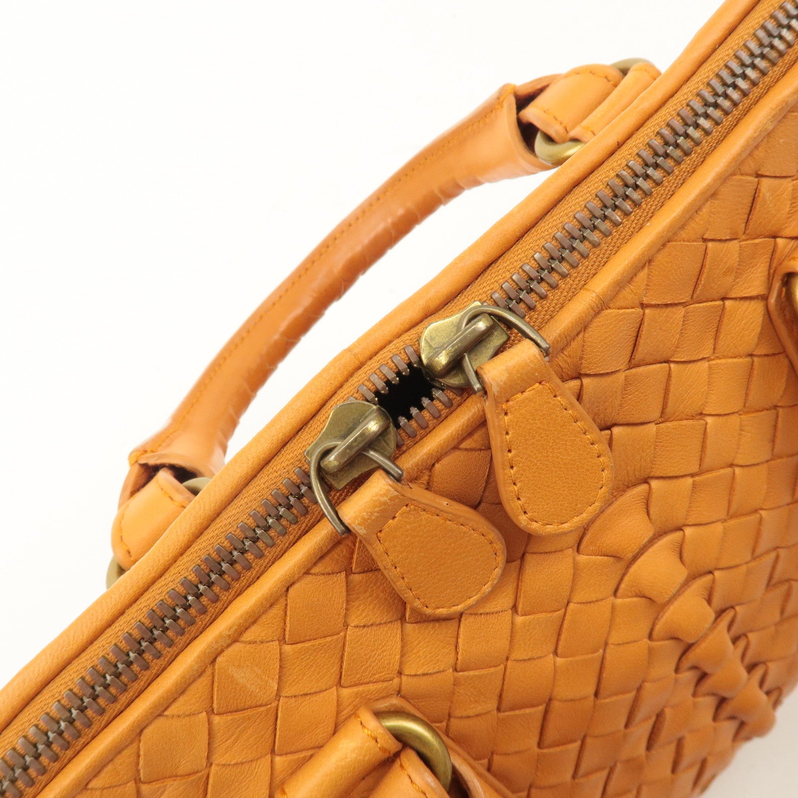 BOTTEGA VENETA Intrecciato Leather Handbag Orange 192938