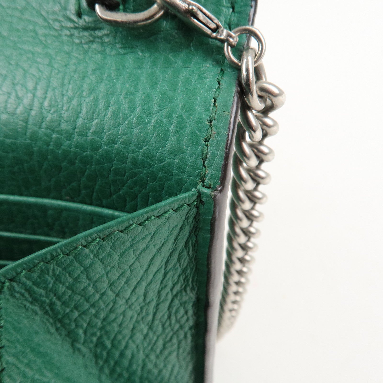 GUCCI Dionysus Leather Chain Shoulder Bag Green 401231 Used