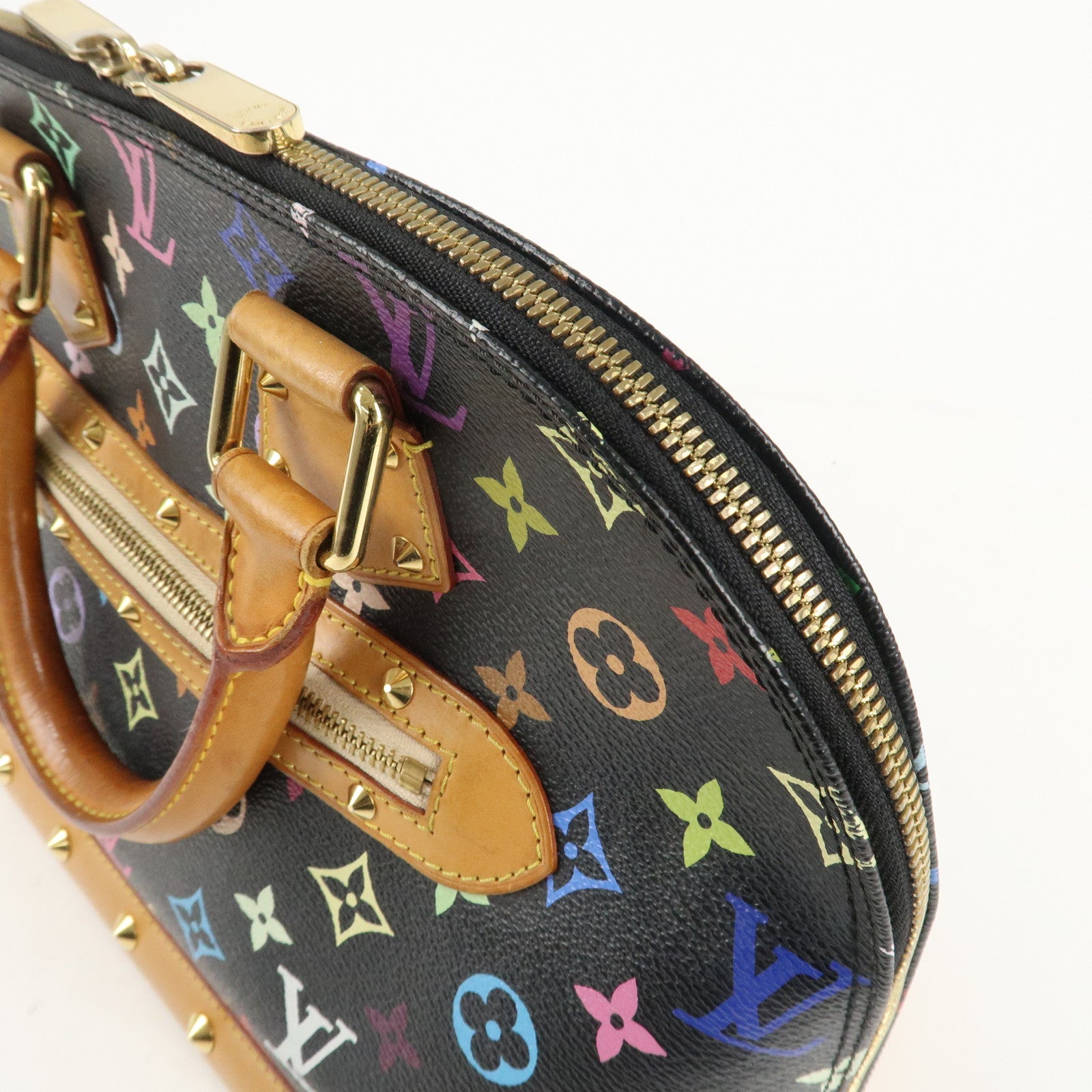 Louis Vuitton Monogram Multicolor Alma Hand Bag Noir M92646 Used