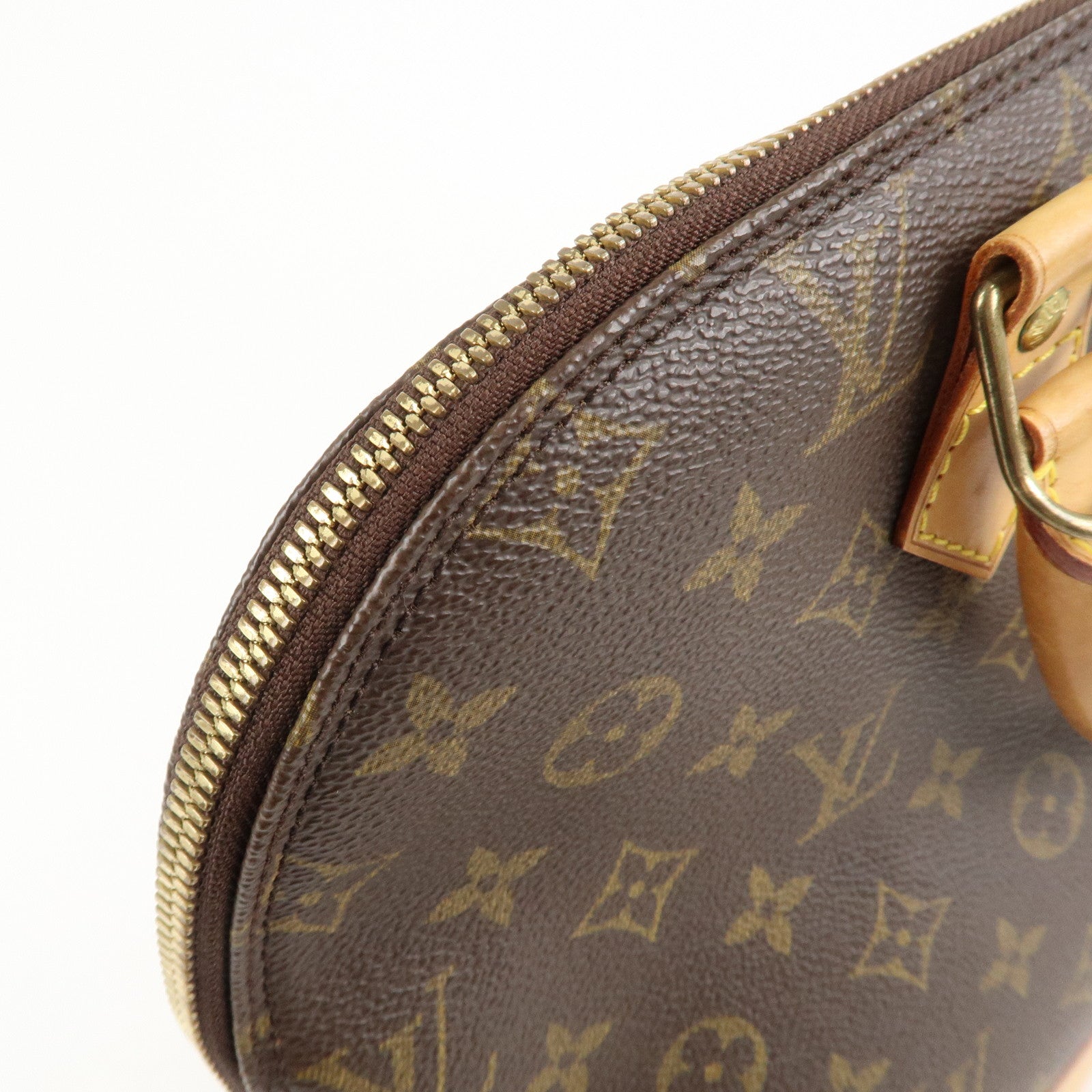 Louis Vuitton Monogram Alma Hand Bag Brown Gold Hardware M51130 Used