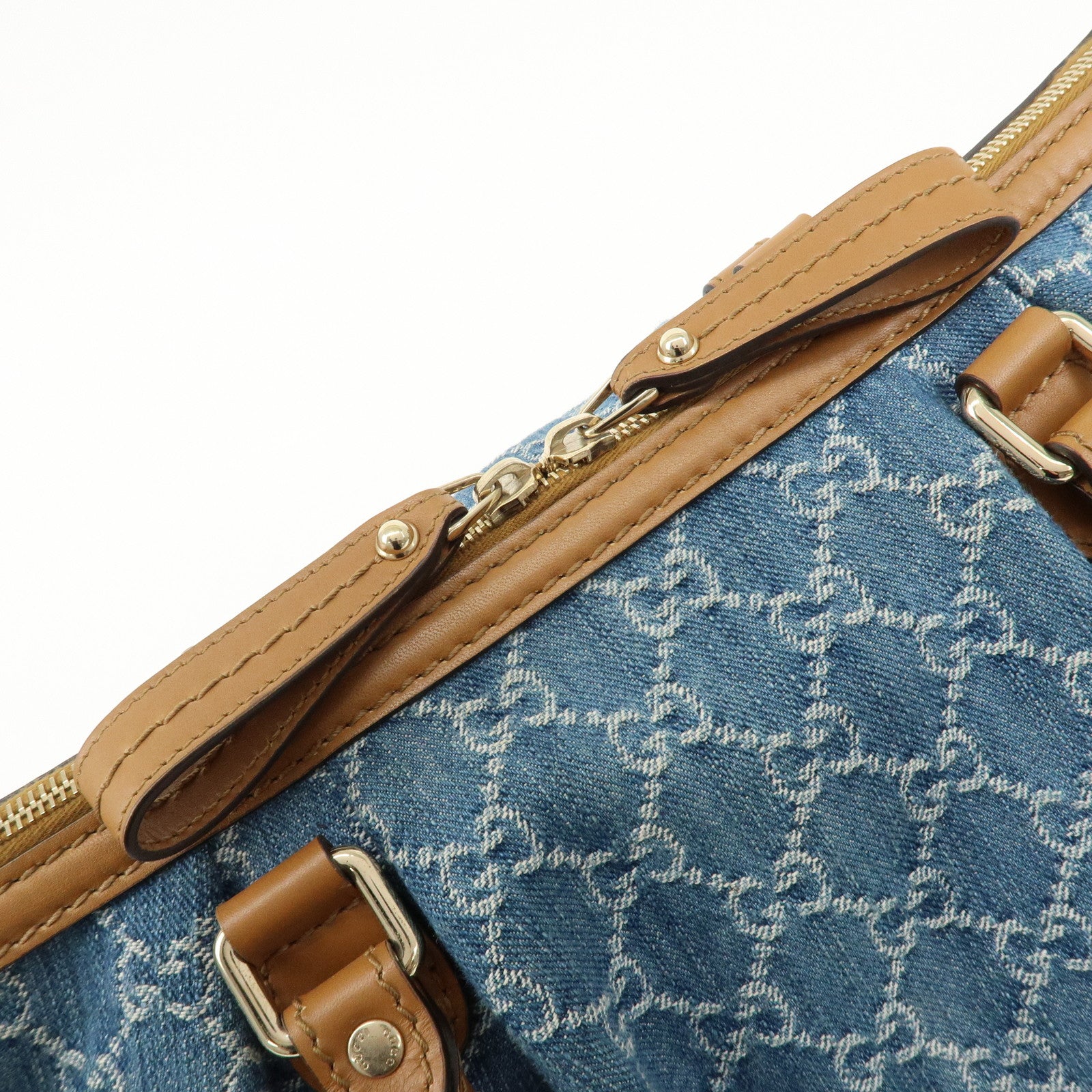 GUCCI Sukey GG Denim Leather 2Way Bag Hand Bag 247902