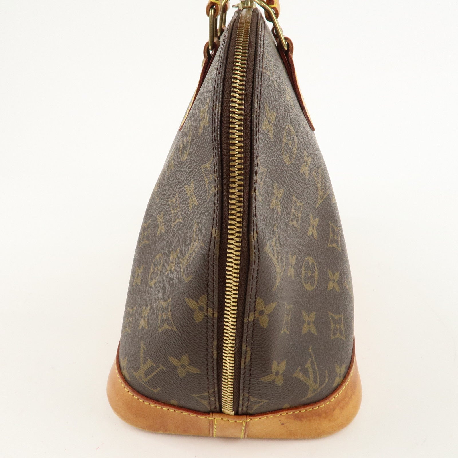 Louis Vuitton Monogram Alma Hand Bag Brown Gold HDW M51130