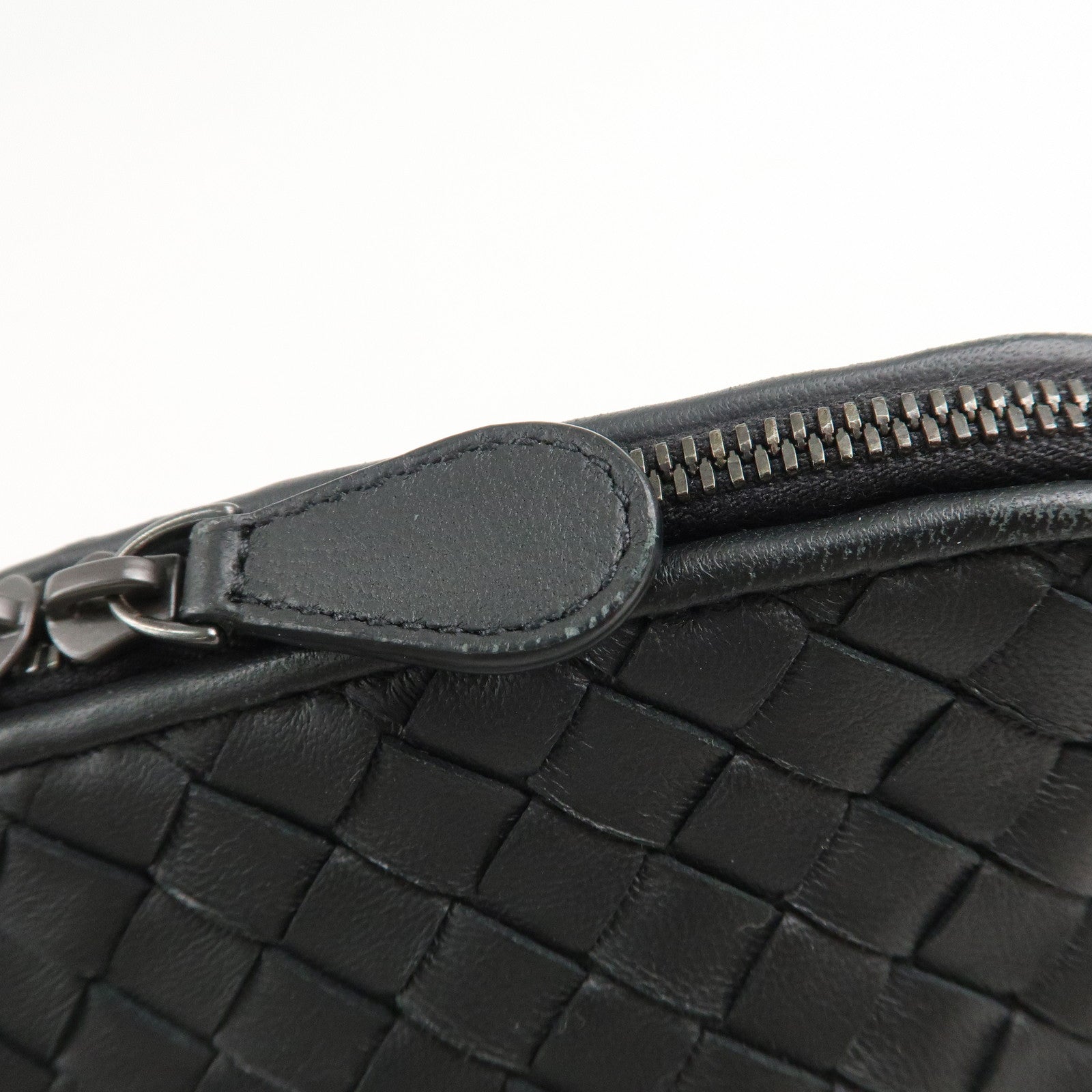 BOTTEGA VENETA Intrecciato Leather Pouch Cosmetic Pouch Black