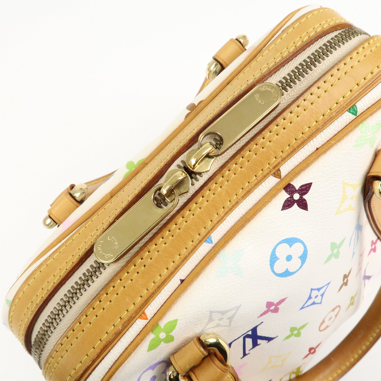 Louis Vuitton Monogram Multi Color Priscilla Hand Bag Blanc M40096 Used