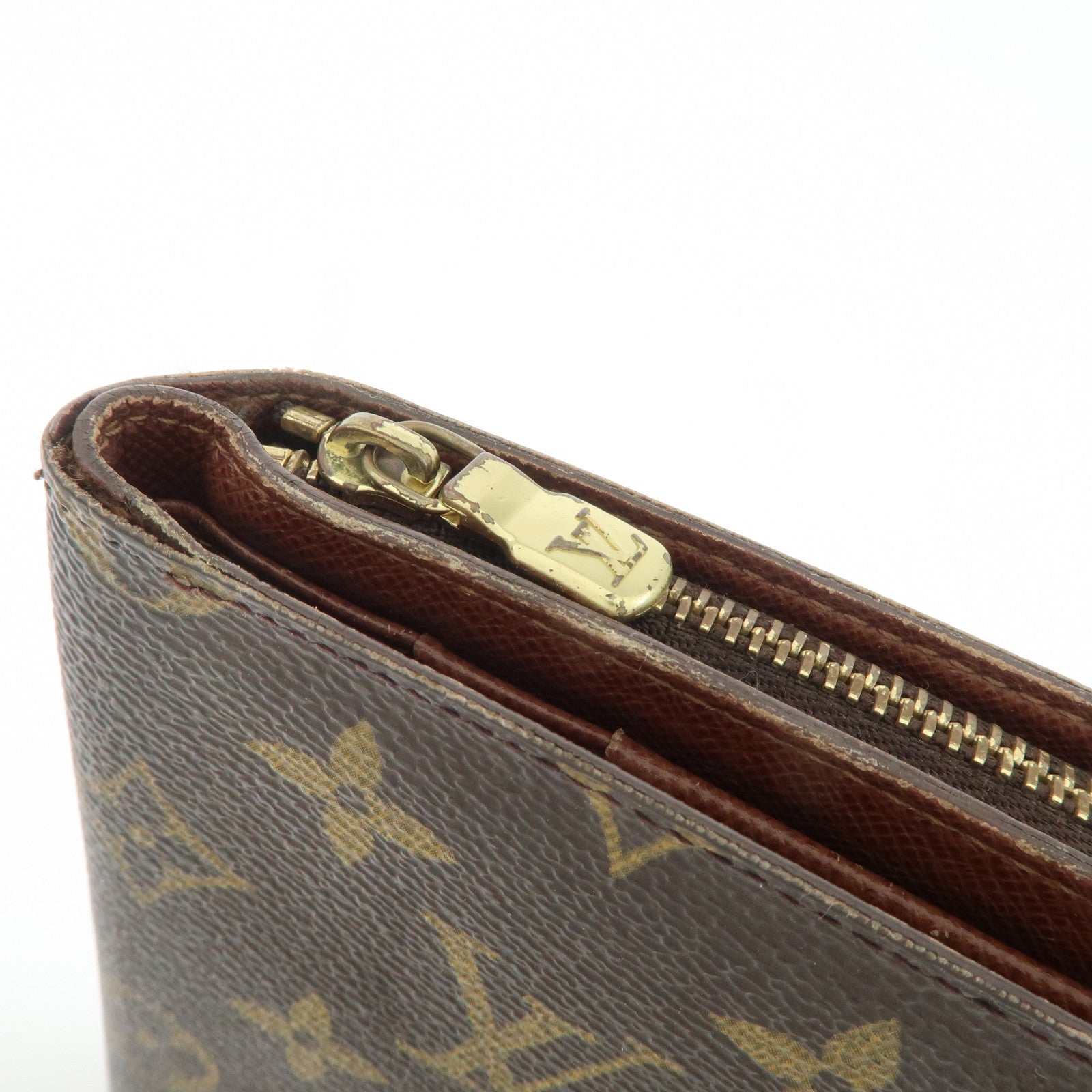 Louis Vuitton Monogram Set of 2 Long Wallet M61202 M61207 Used