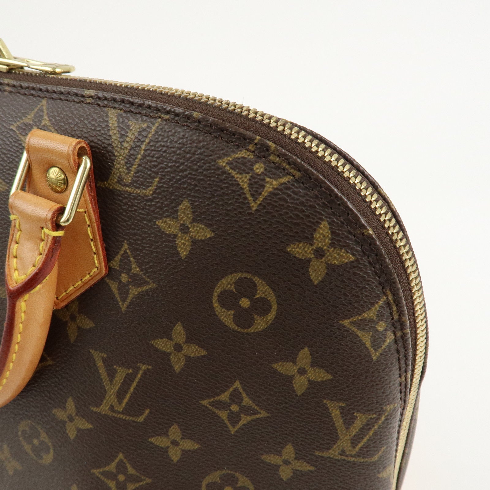 Louis Vuitton Monogram Alma Hand Bag Brown Gold HDW M51130 Used