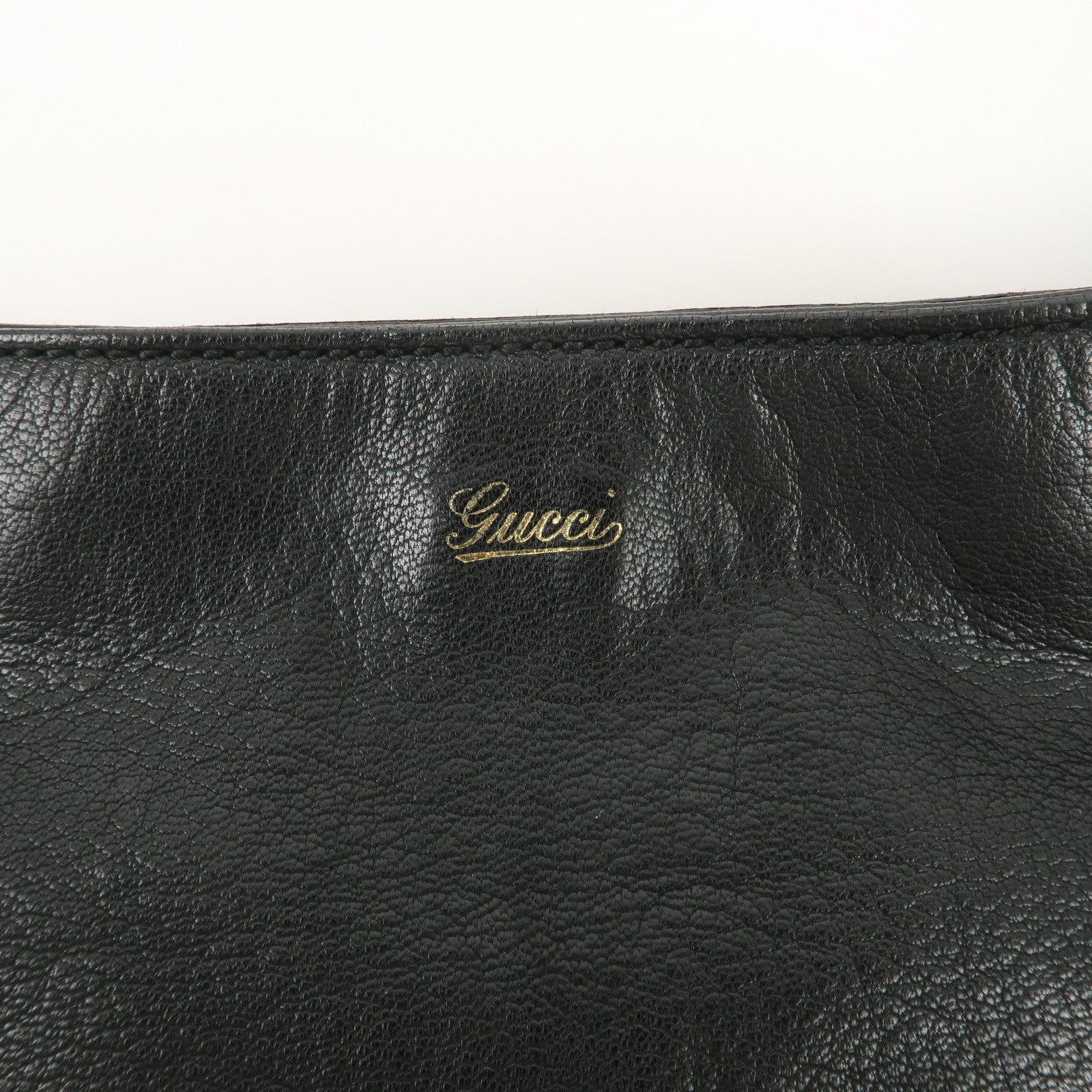 GUCCI Sherry Leather Chain Shoulder Bag Studs Black 154392 Used