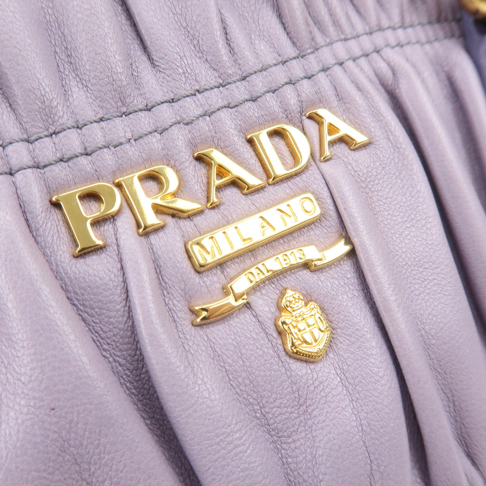 PRADA Leather 2Way Bag Hand Bag Shoulder Bag Lavender BN2393