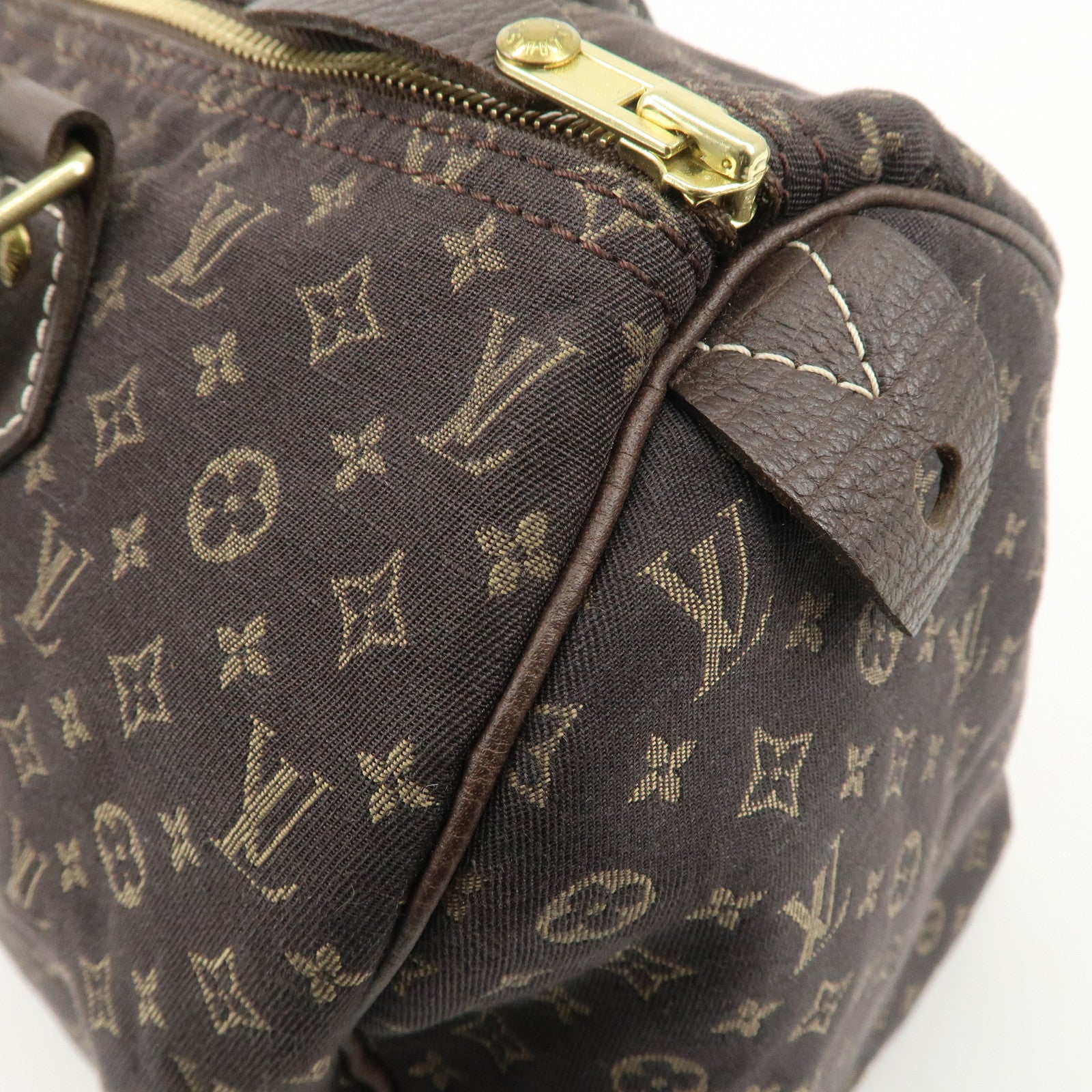 Louis Vuitton Monogram Mini Lin Speedy 30 Boston Bag Ebene M95224 Used