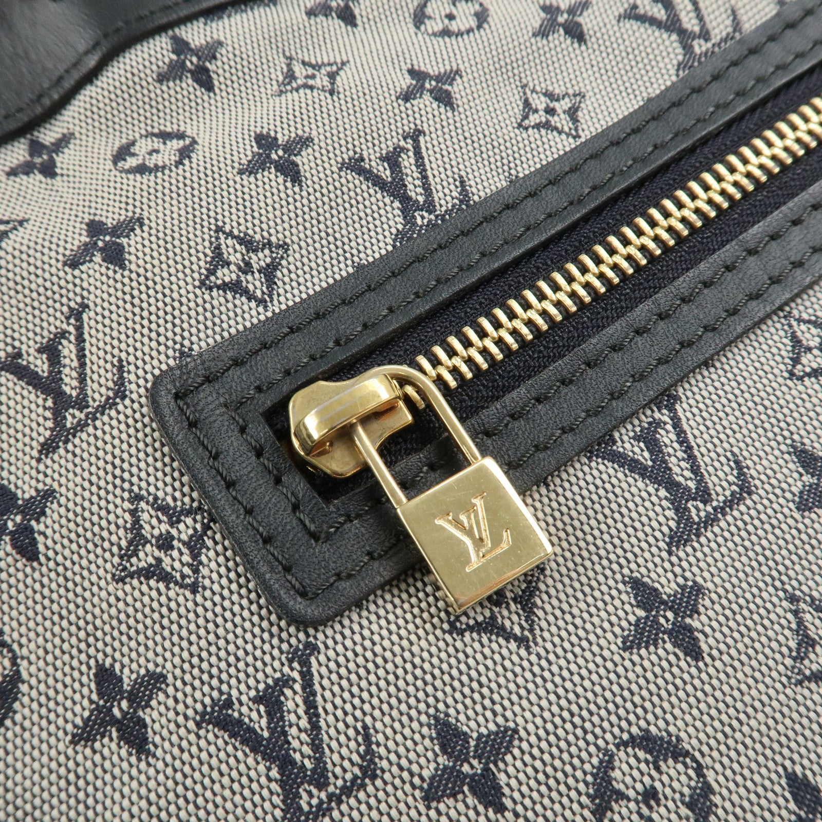 Louis Vuitton Monogram Mini Lucille GM Hand Bag Blue M92675 Used