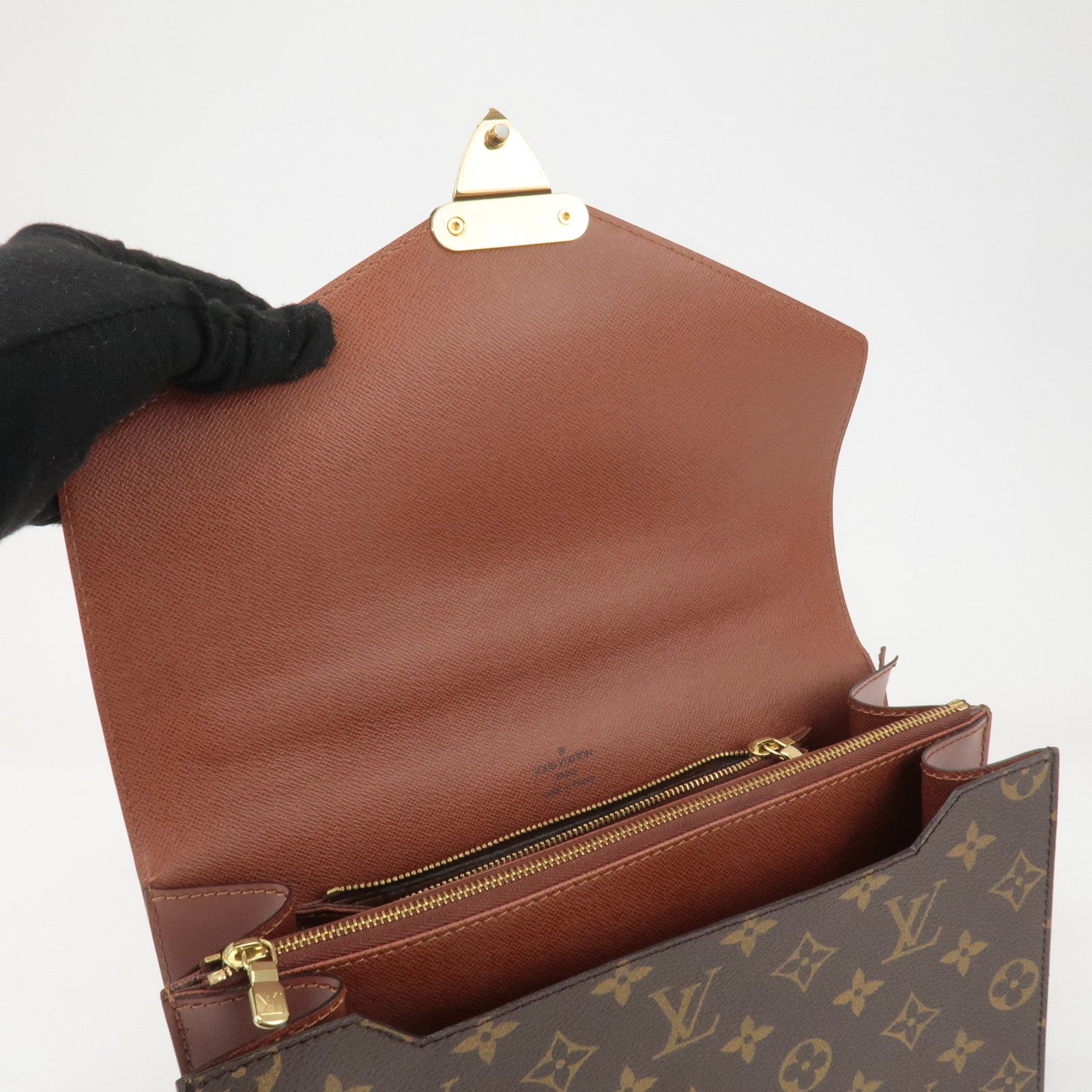 Louis Vuitton Monogram Concorde Hand Bag Brown M51190 Used