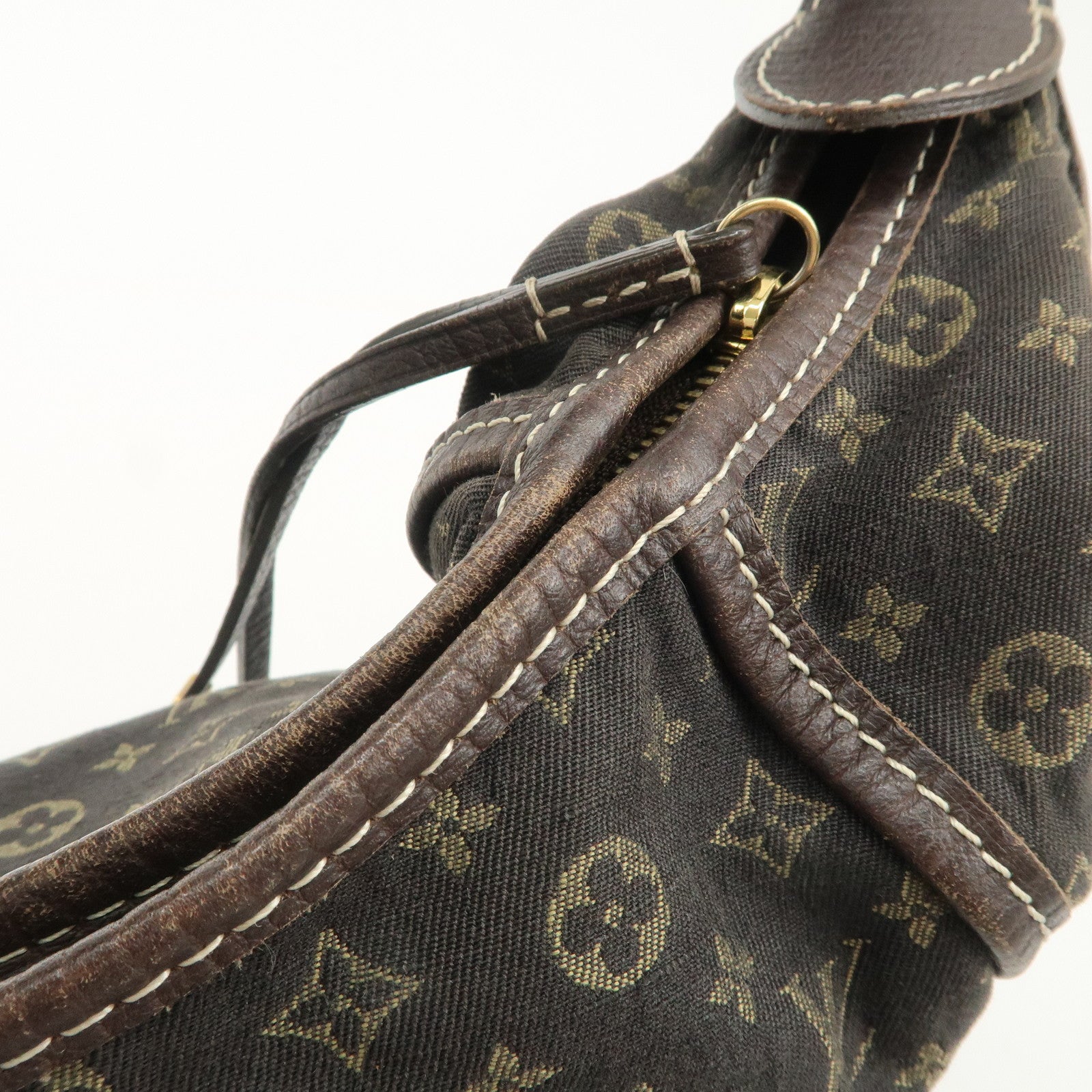 Louis Vuitton Monogram Mini Lin Manon MM Shoulder Bag Ebene M95619 Used