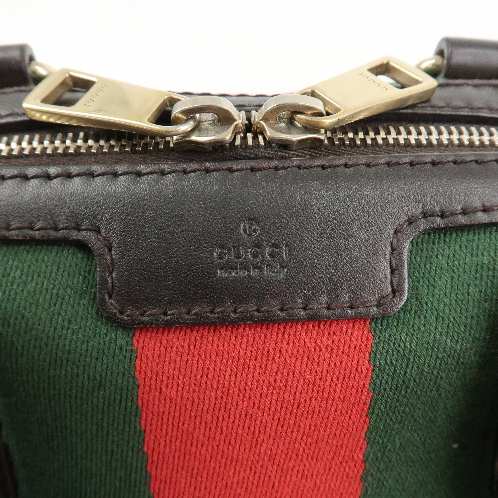 GUCCI Sherry GG Canvas Leather 2Way Mini Boston Bag 269876 Used