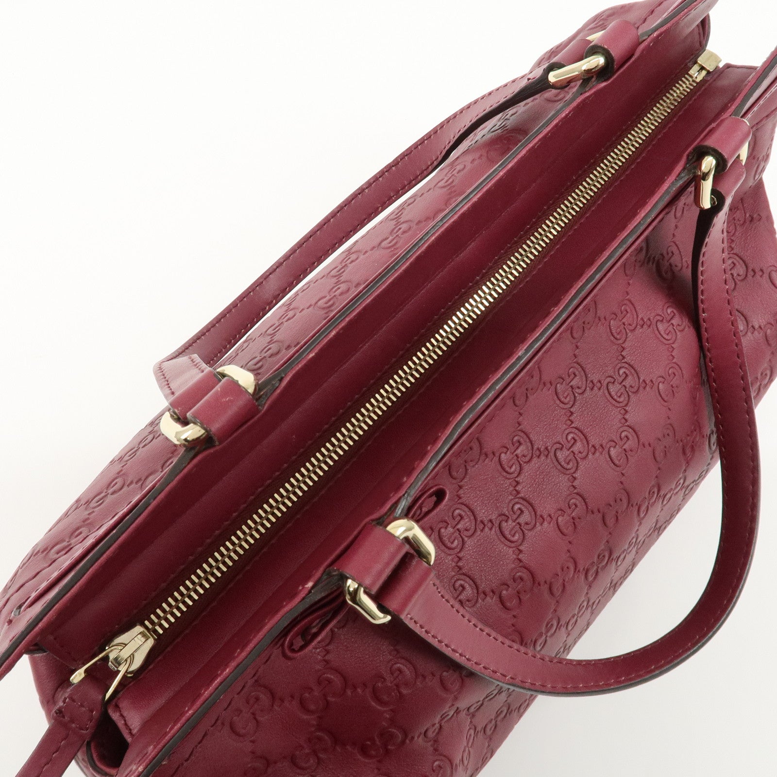 GUCCI Guccissima Princy Leather Tote Bag Bordeaux 257063 Used